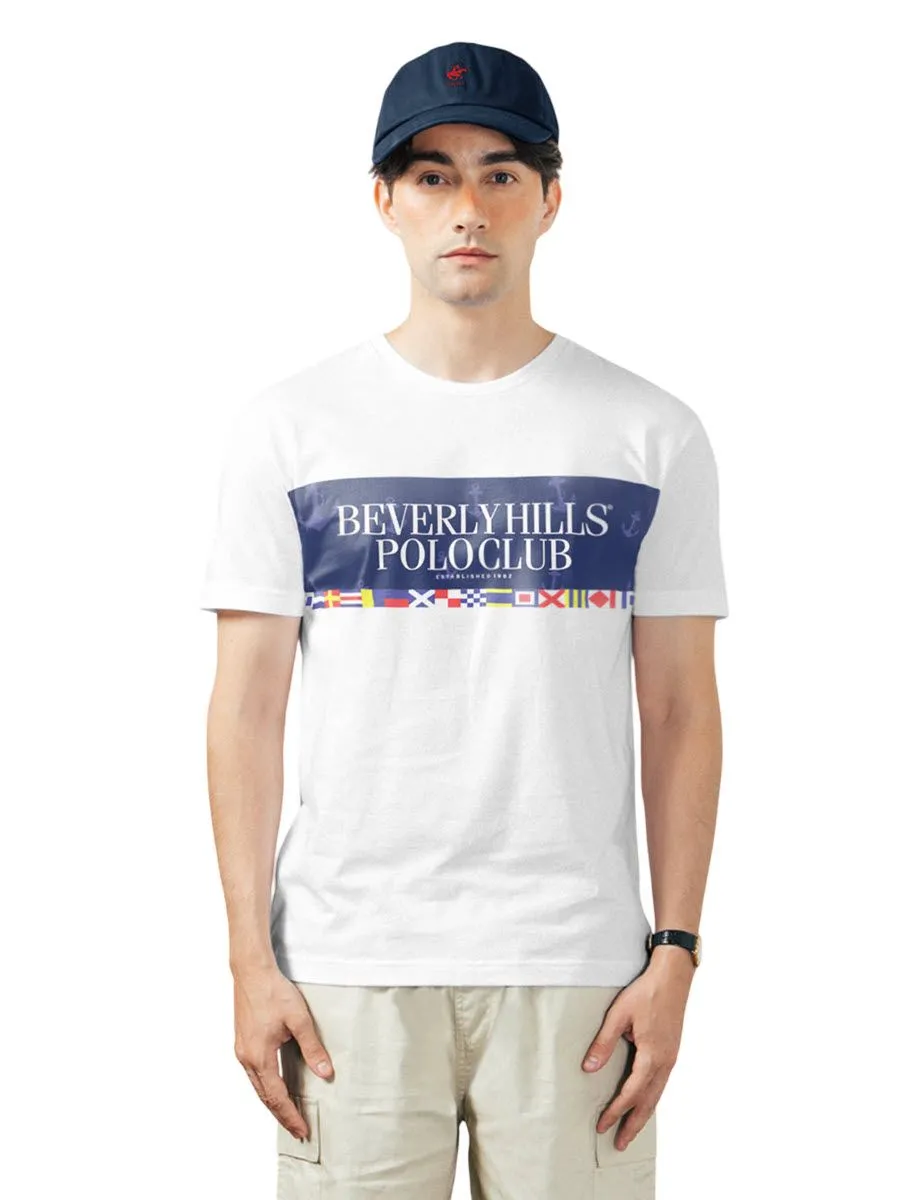 BEVERLY HILLS POLO CLUB White Men T-Shirt REGULAR-FIT Model BNSV057
