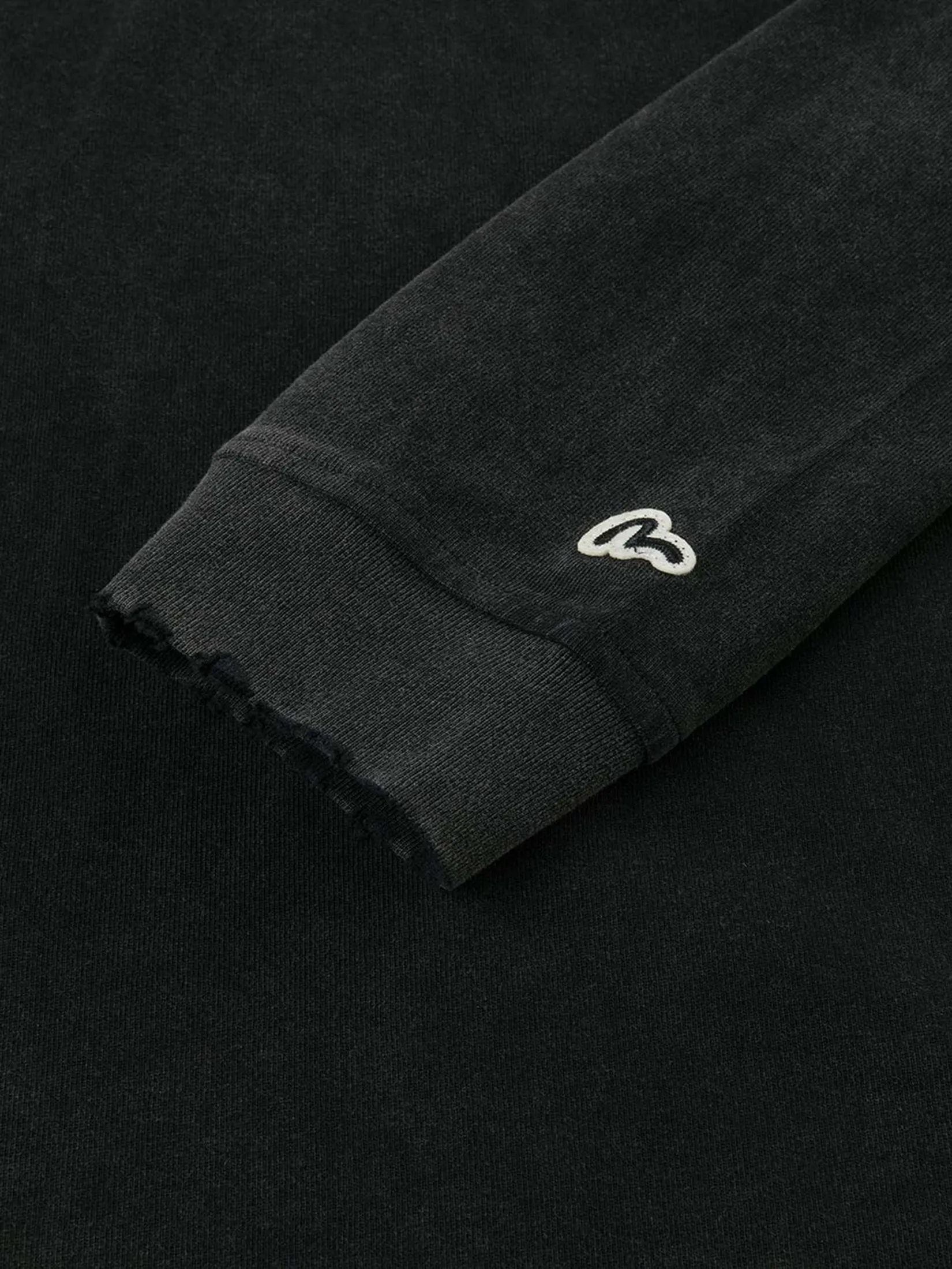 EVISU Men T-Shirt Long-Sleeve Seagull Appliqué Relax Fit Charcoal