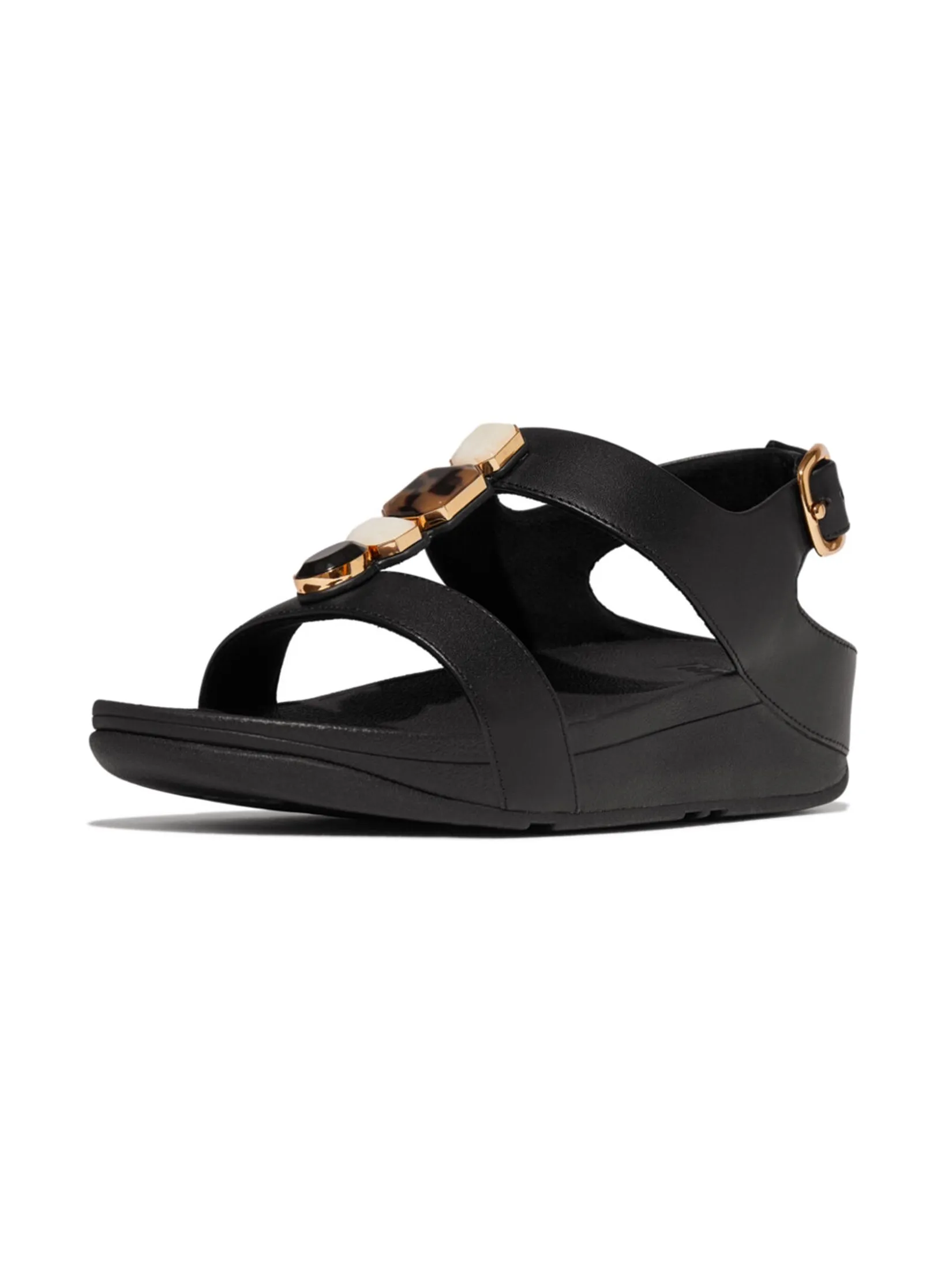 FitFlop™ WOMEN'S FINO MULTI-STONE LEATHER B/S BLACK