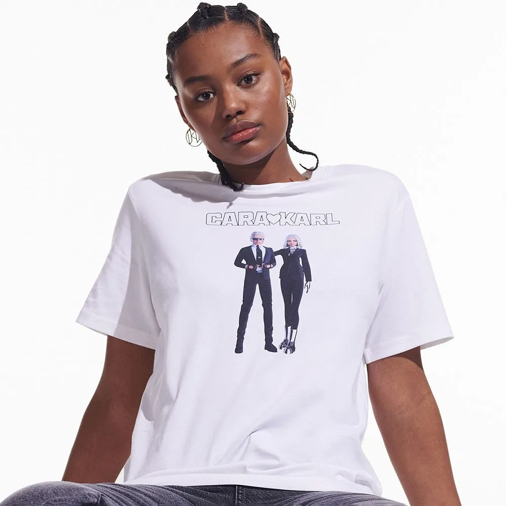 KARL LAGERFELD CARA LOVES KARL Avatar T-shirt White