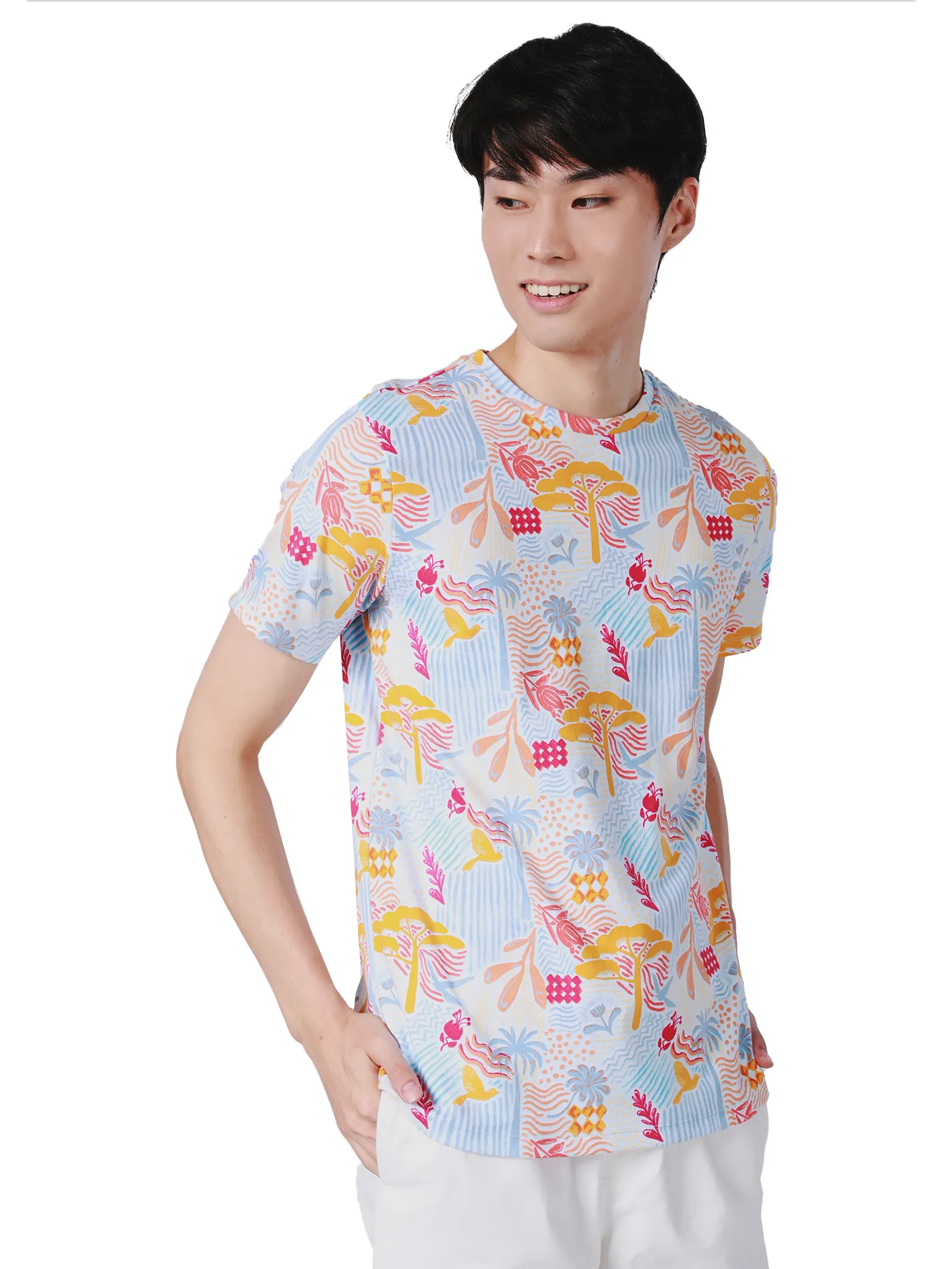 JOHN HENRY Men s T-Shirts (Slim Fit) SONGKRAN FESTIVAL Blue