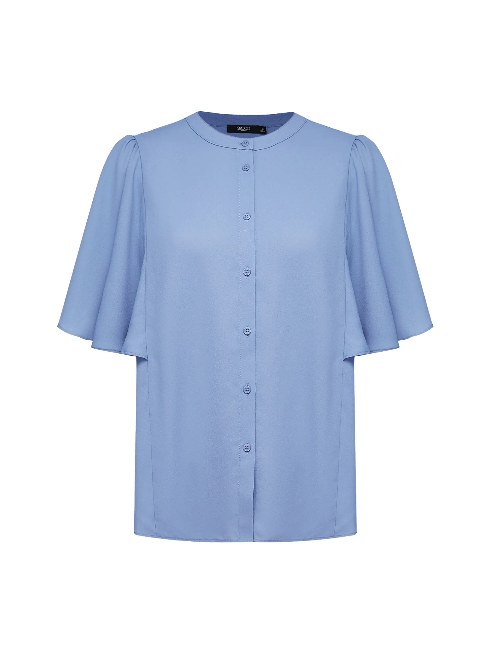 G2000 Women Clothing Stand Collar Blouse Regular Fit - Blue