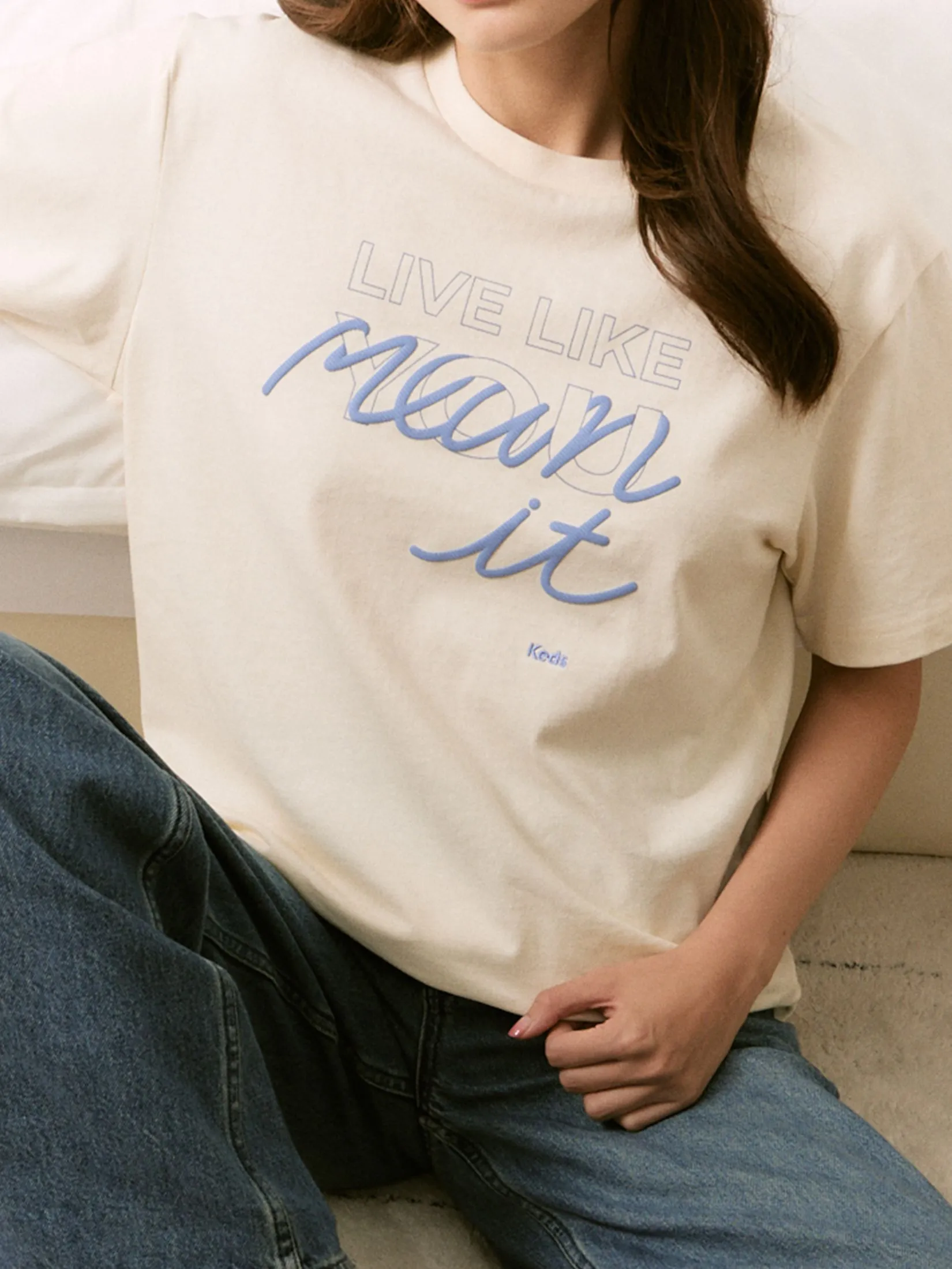 KEDS Women Live Like You Mean It Loose T-Shirt Beige