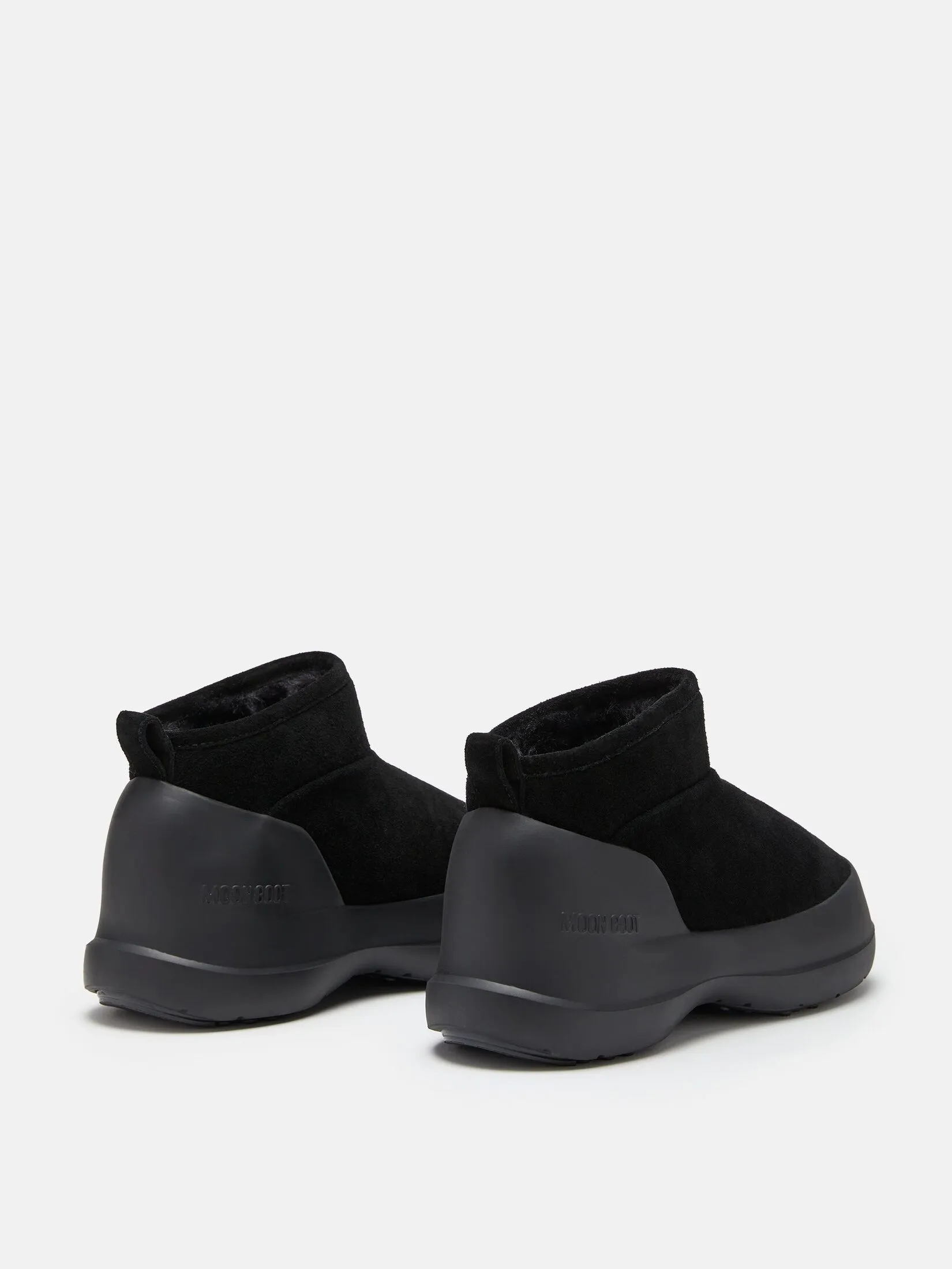 MOON BOOT LUNA LOW BLACK SUEDE BOOTS