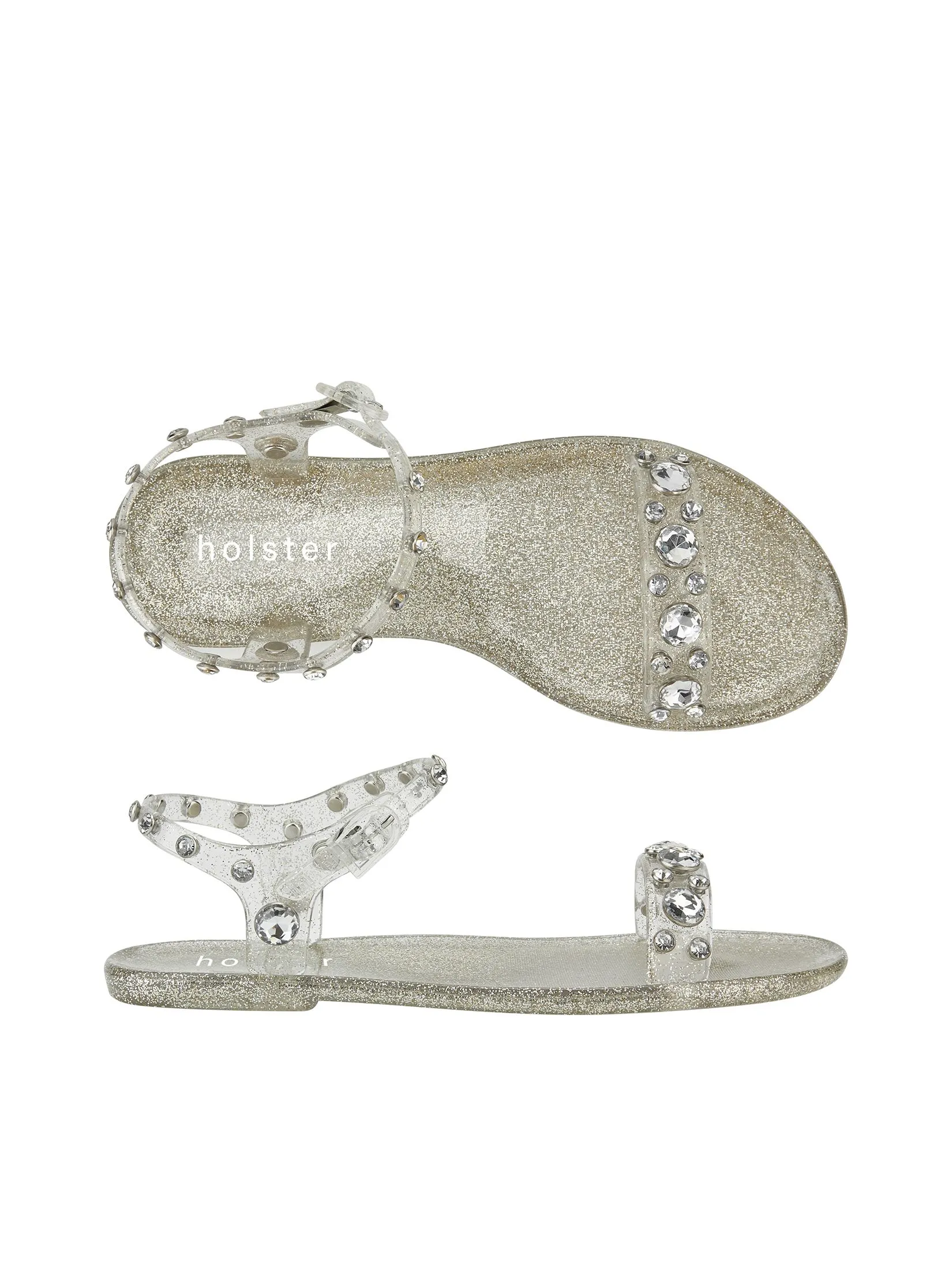 HOLSTER Women Sandals Glitz Glitter Silver /Gold