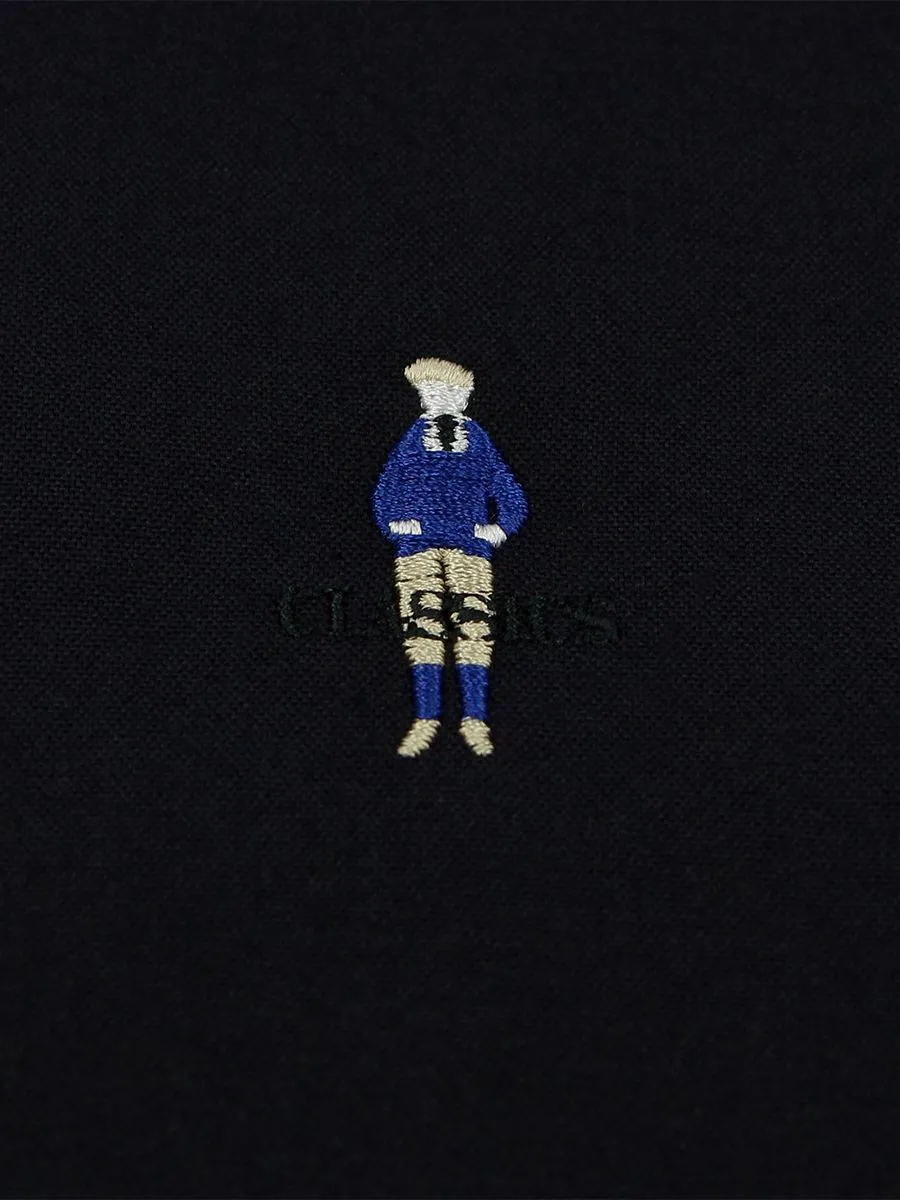 GIORDANO Men's Slim Embroidery Stretch Oxford Shirts (Classic Man)  01 White