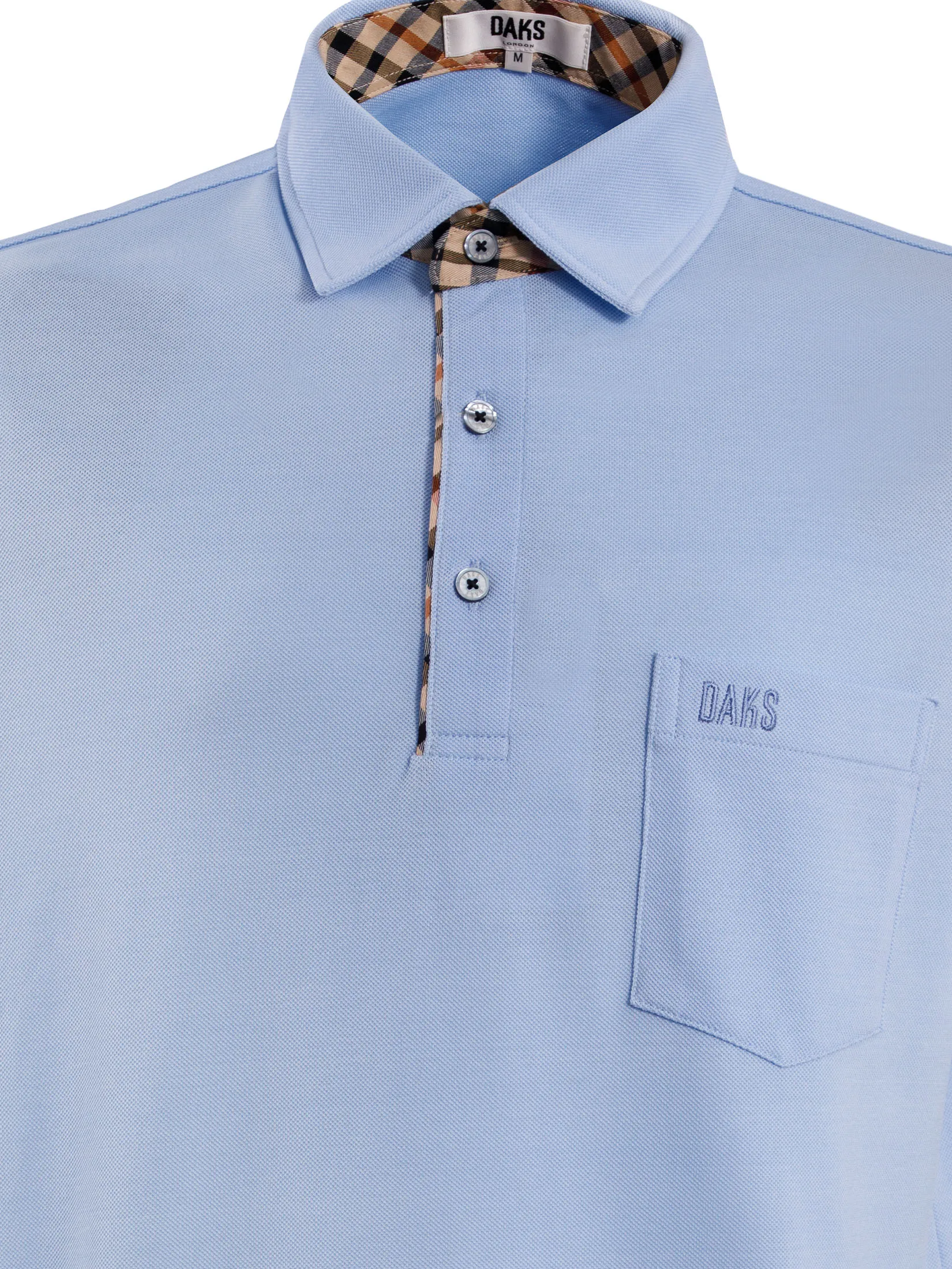 DAKS Men  Short Sleeve Polo Regular Fit Blue