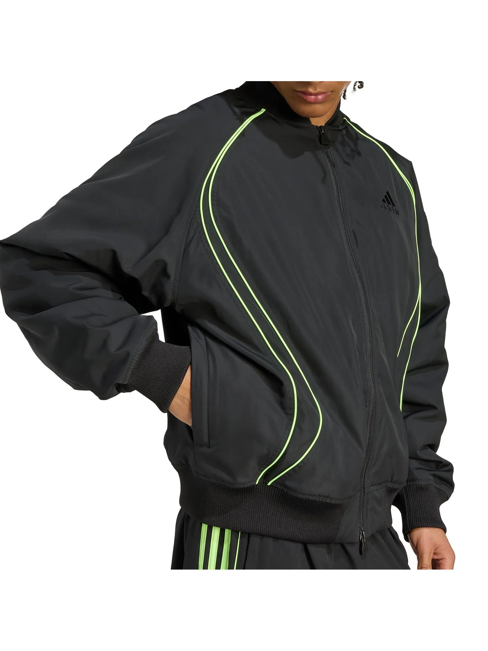 ADIDAS Men Jacket Teamgeist Padded JX4082 Black / Signal Green