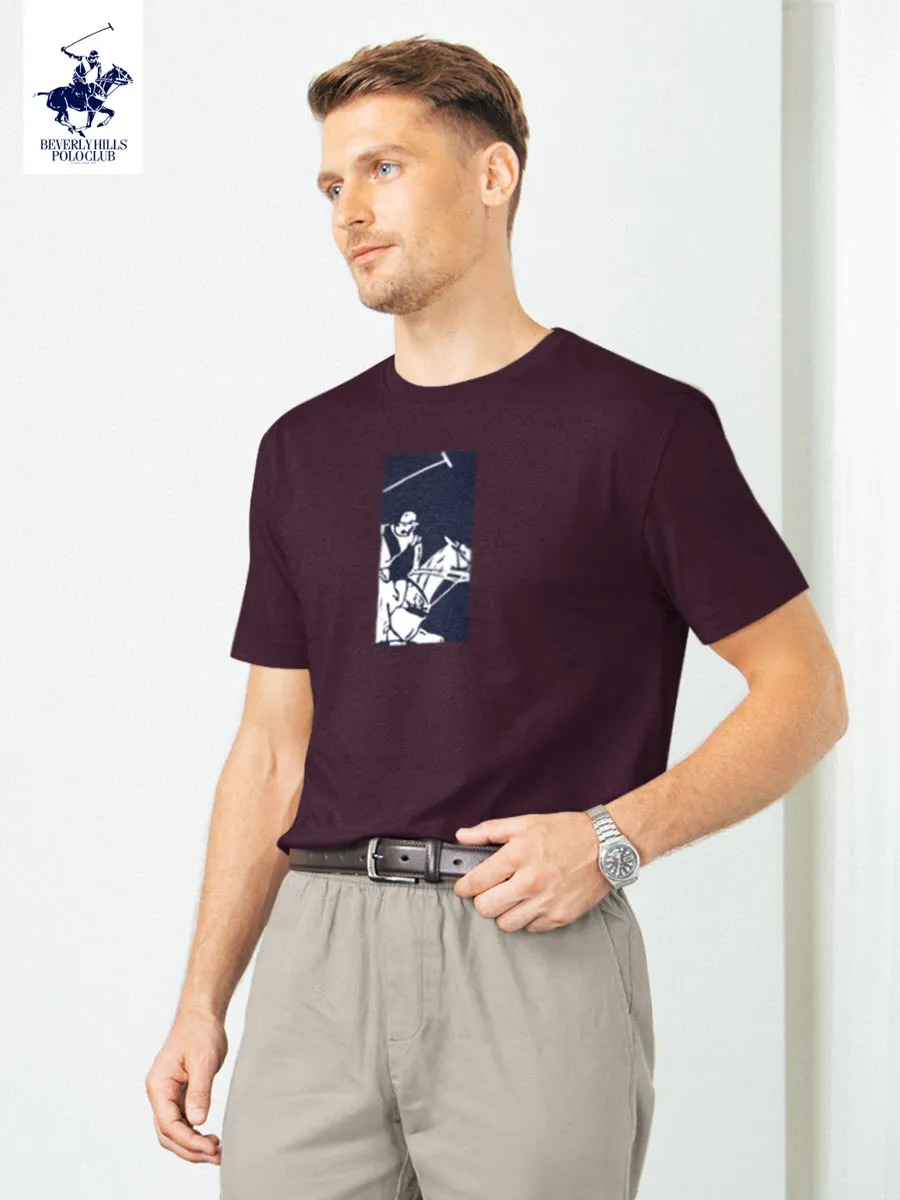 BEVERLY HILLS POLO CLUB Purple Unisex T-Shirt REGULAR-FIT Model BNSR364