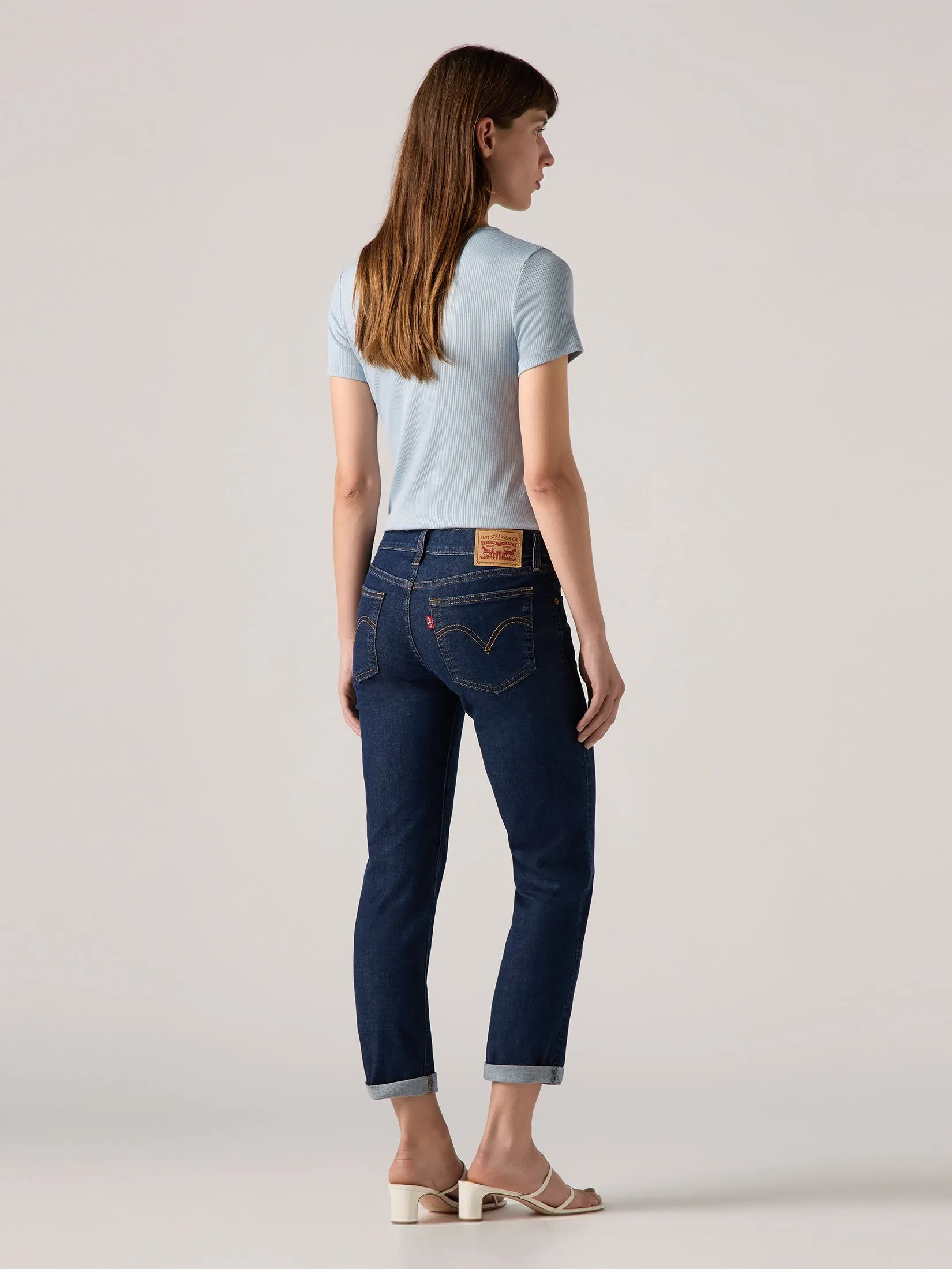 LEVI'S Women's Mid-Rise Boyfriend Jeans Dark Blue