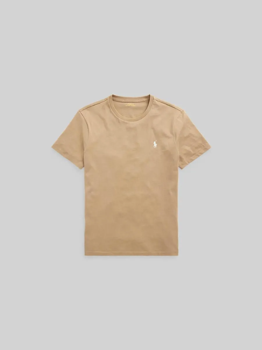 POLO RALPH LAUREN Men Tee-Custom Slim Jersey Crewneck T-Shirt-Medium Beige-260