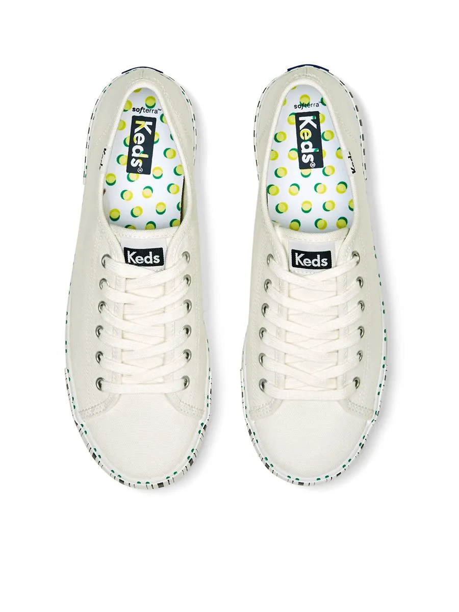 KEDS White/Navy Kickstart Tennis Stripe