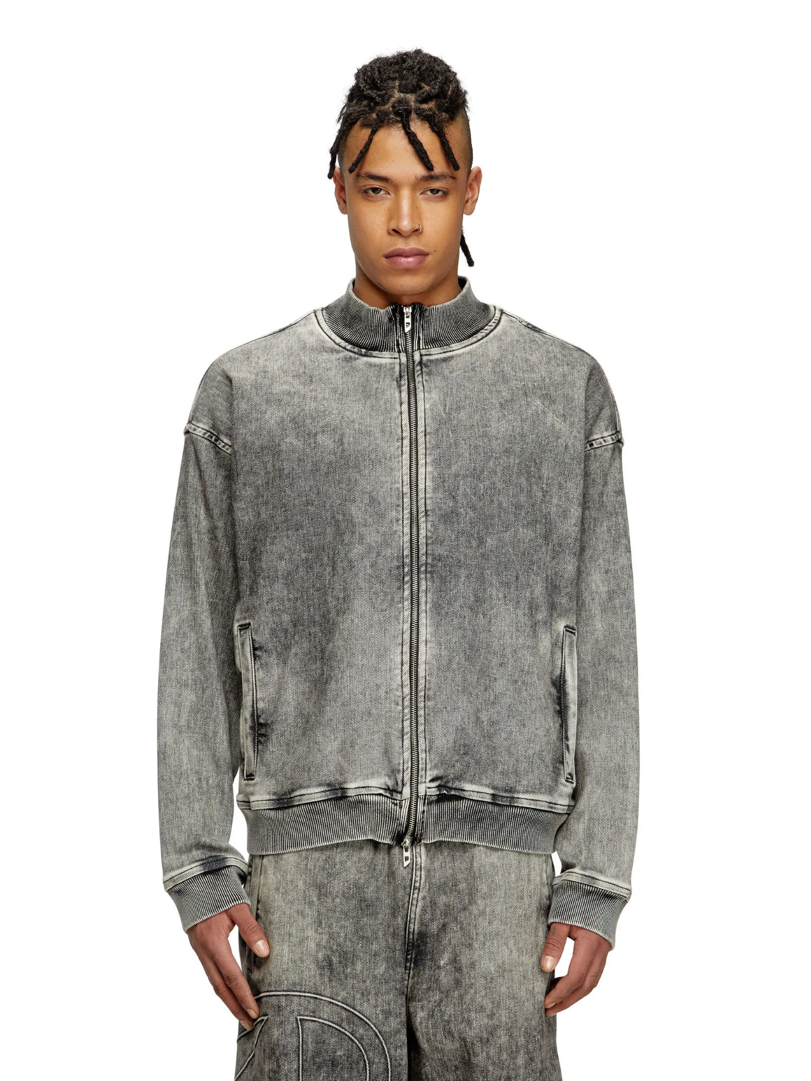 DIESEL D-CARLY-S TRACK SWEAT-SHIRT Grey