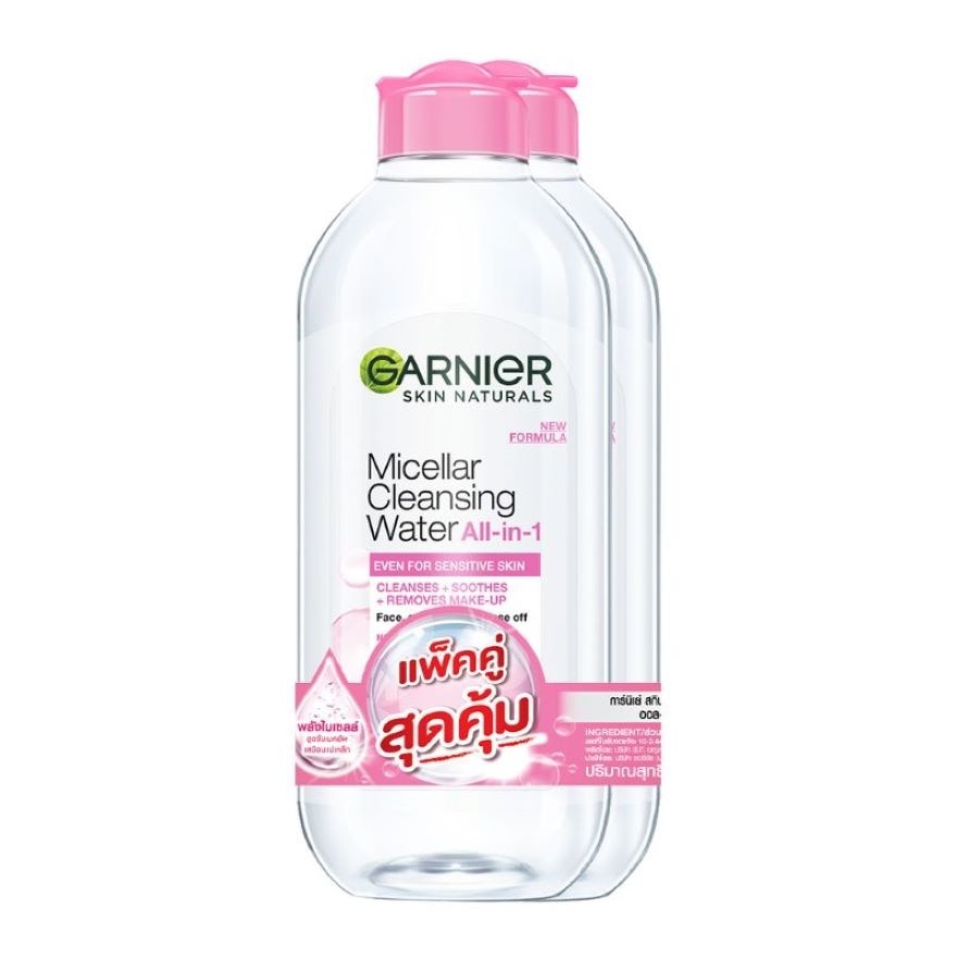 Garnier Skin Natutals Micellar Cleansing Water All-In-1 Even Sensitive Skin 400 Ml. - Pink