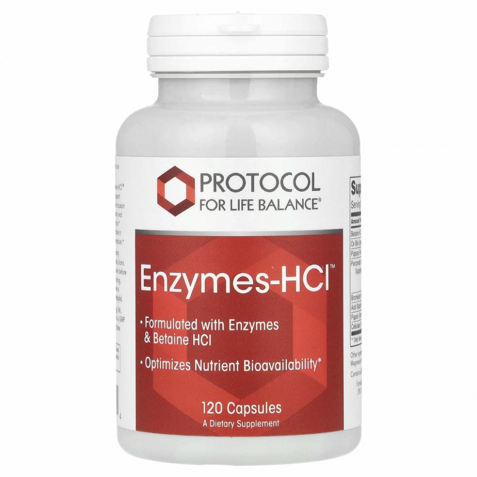 Protocol for Life Balance, Enzymes-HCI, 120 капсул