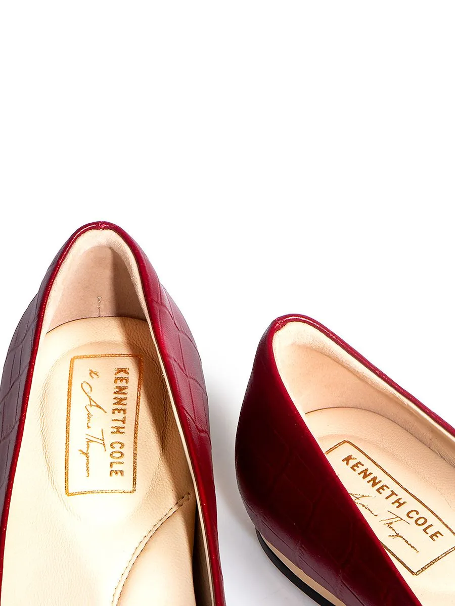 KENNETH COLE WOMEN FLATS ASTAIRE FLATS  X ANNE THONGPRASOM / BORDEAUX WINE CROC