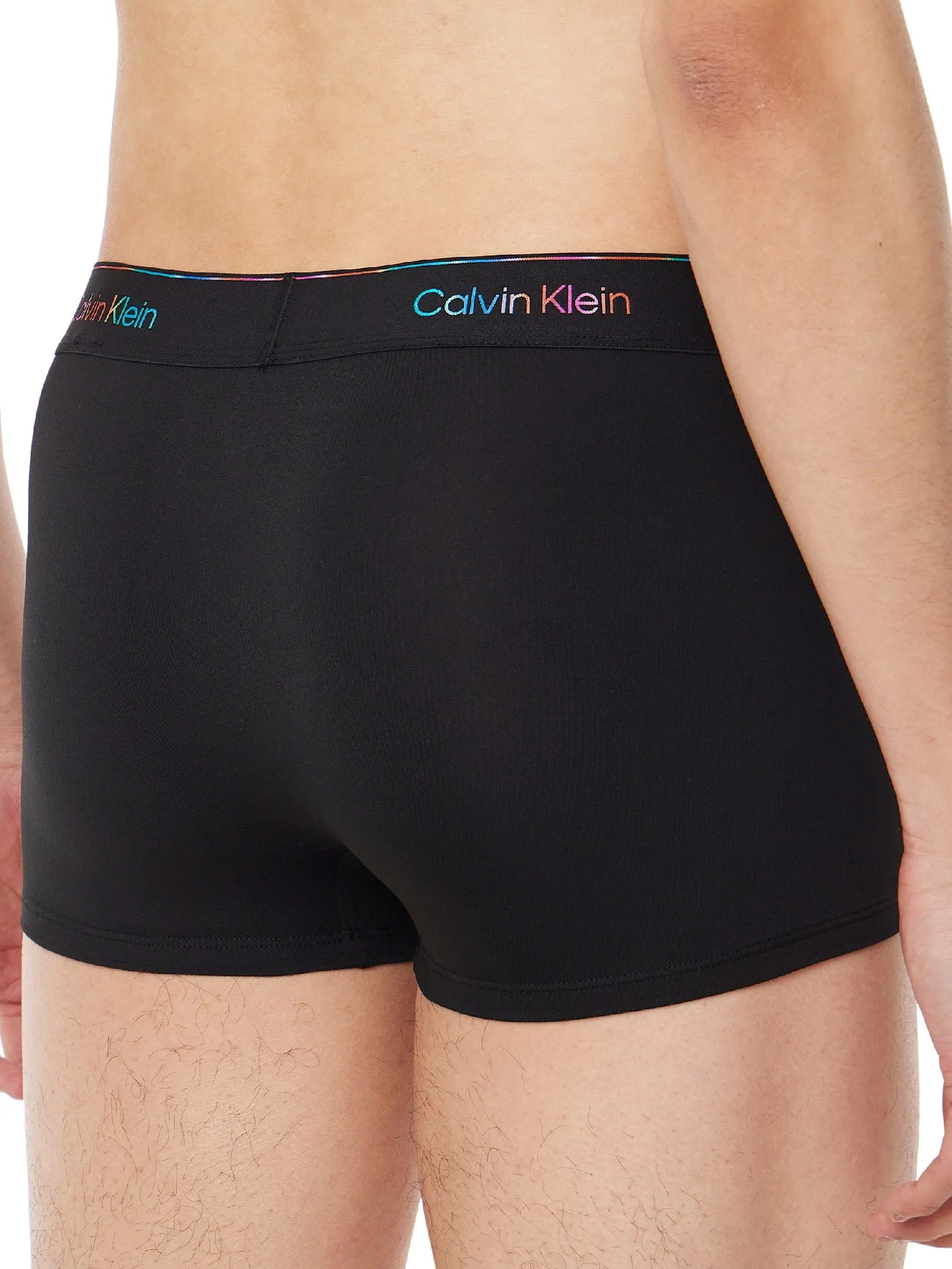 CALVIN KLEIN Men's Microfiber Stretch Pride Low Rise Trunks Black