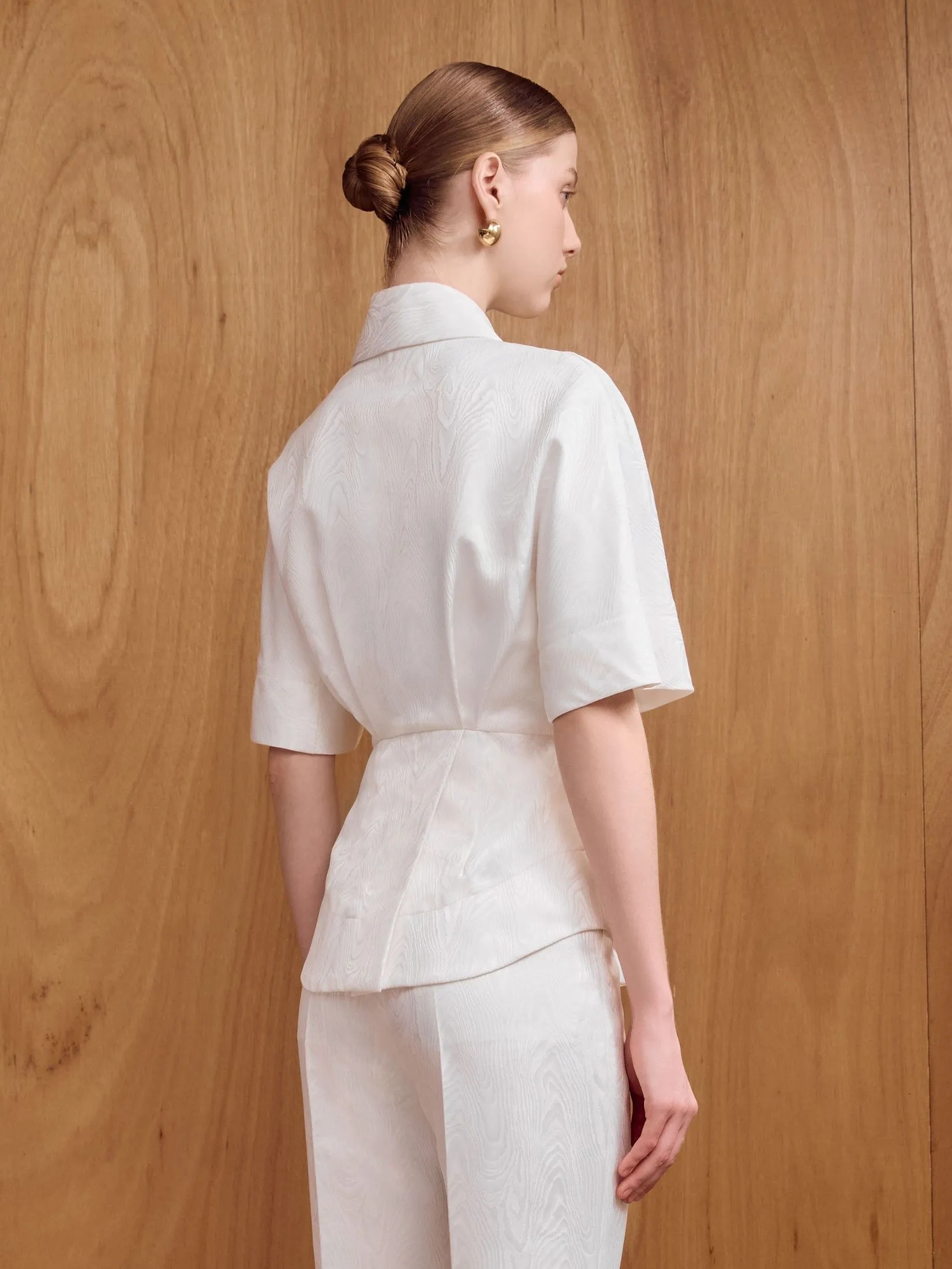 ASAVA ( SS25 )Elara Women Short Sleeve Shirt White