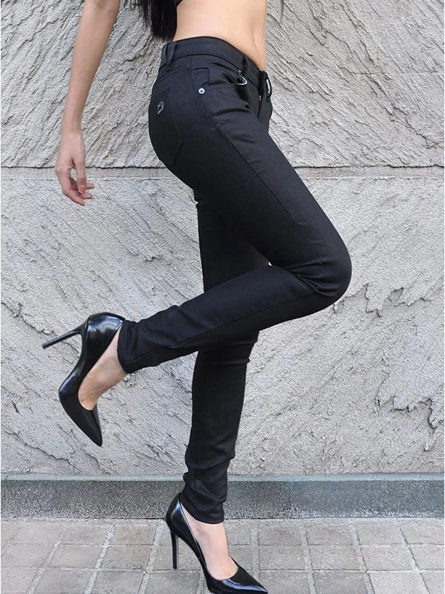 SIMPLE&RAW Lady High Rise Jeans Js904-H-28 Black