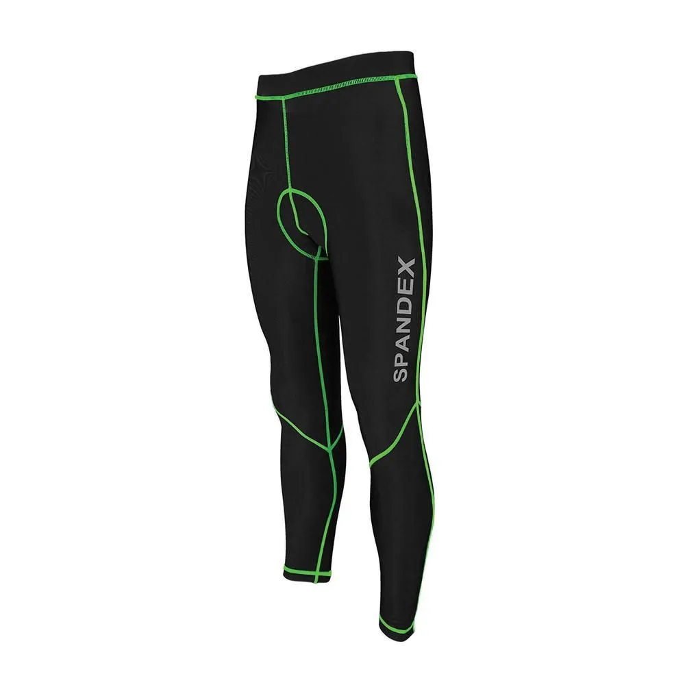 SPANDEX Black/Green-CPL002-Cycling Long Pant Get Pad