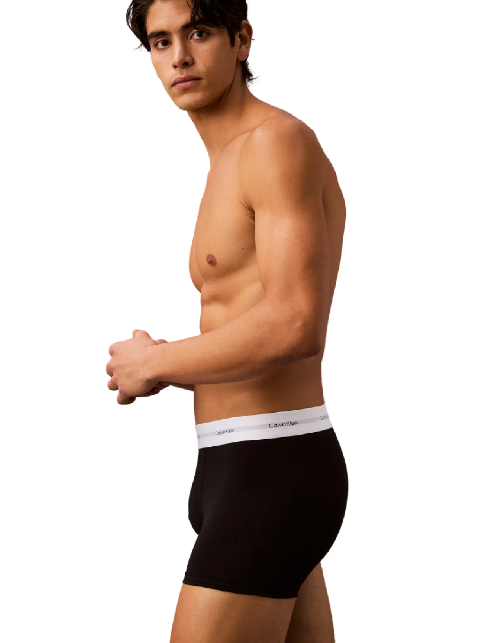 CALVIN KLEIN Men's Cotton Modal Stretch 3-Pack Trunk Black