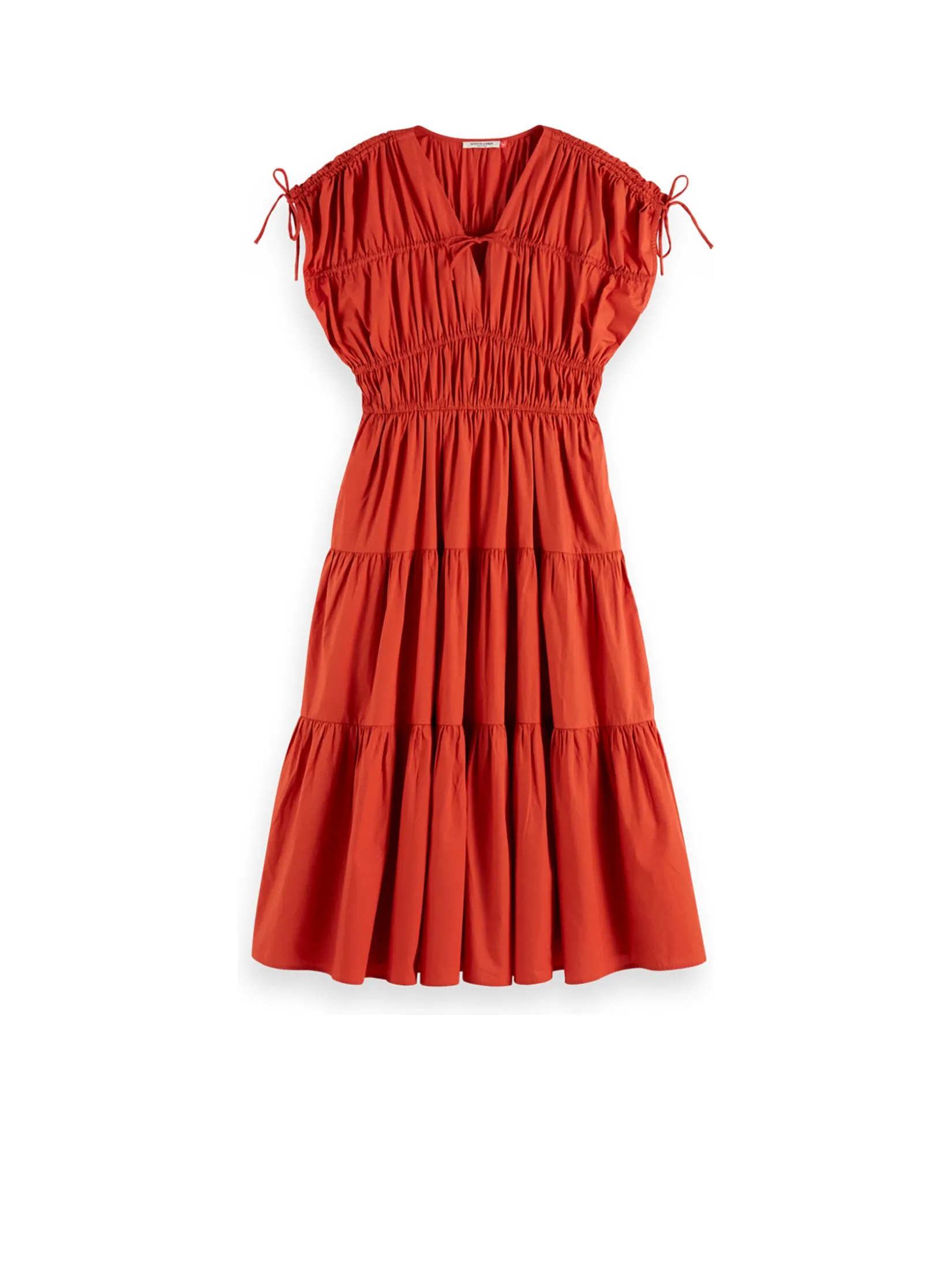 SCOTCH&SODA Women Midi Dress Gathered With Tied Details