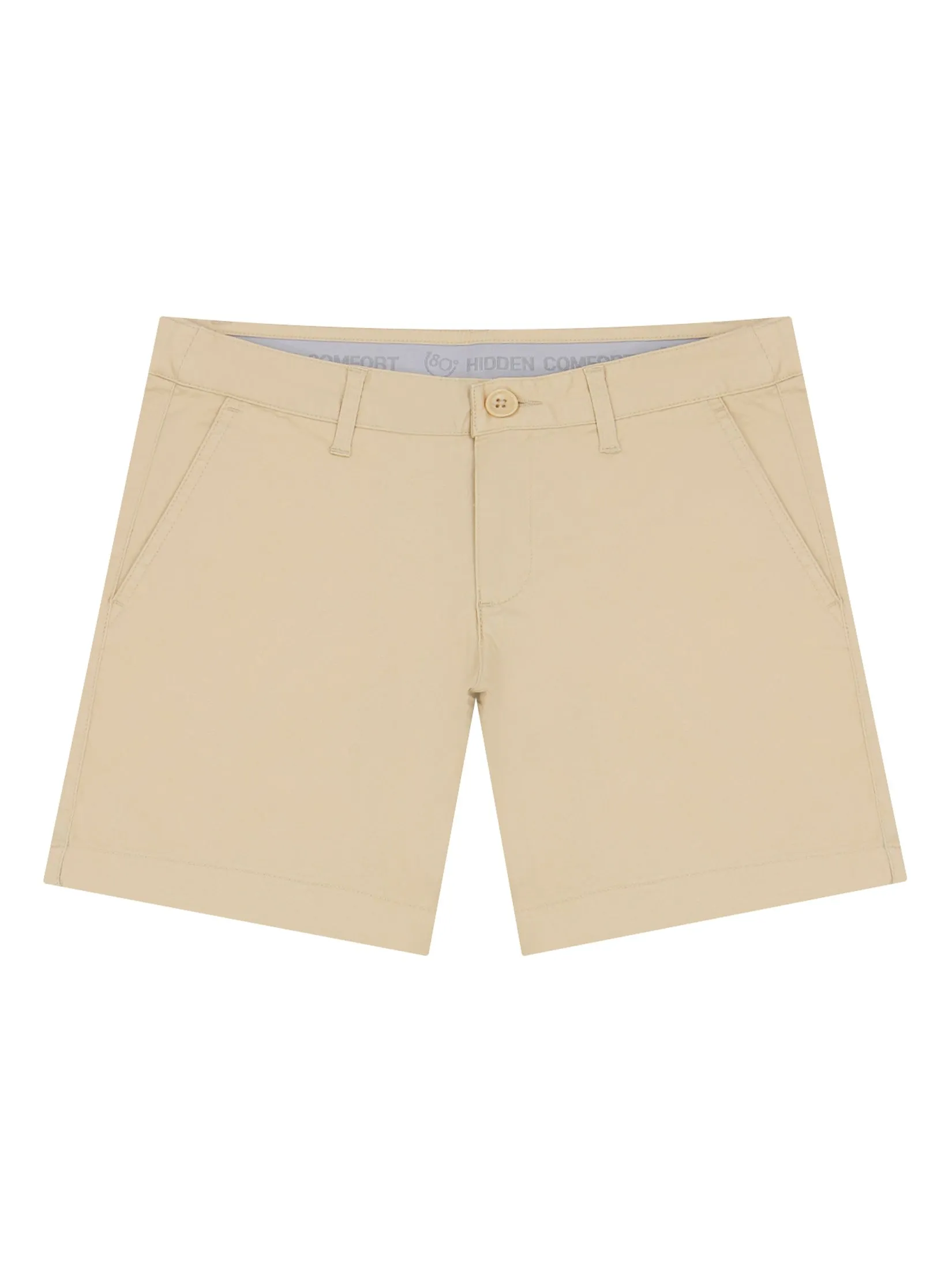 GIORDANO Women's Twill Mid-Rise Slim Fit Pocket Shorts (180 Elastic Waistband) Wood fragrance khaki Size - 25 EU