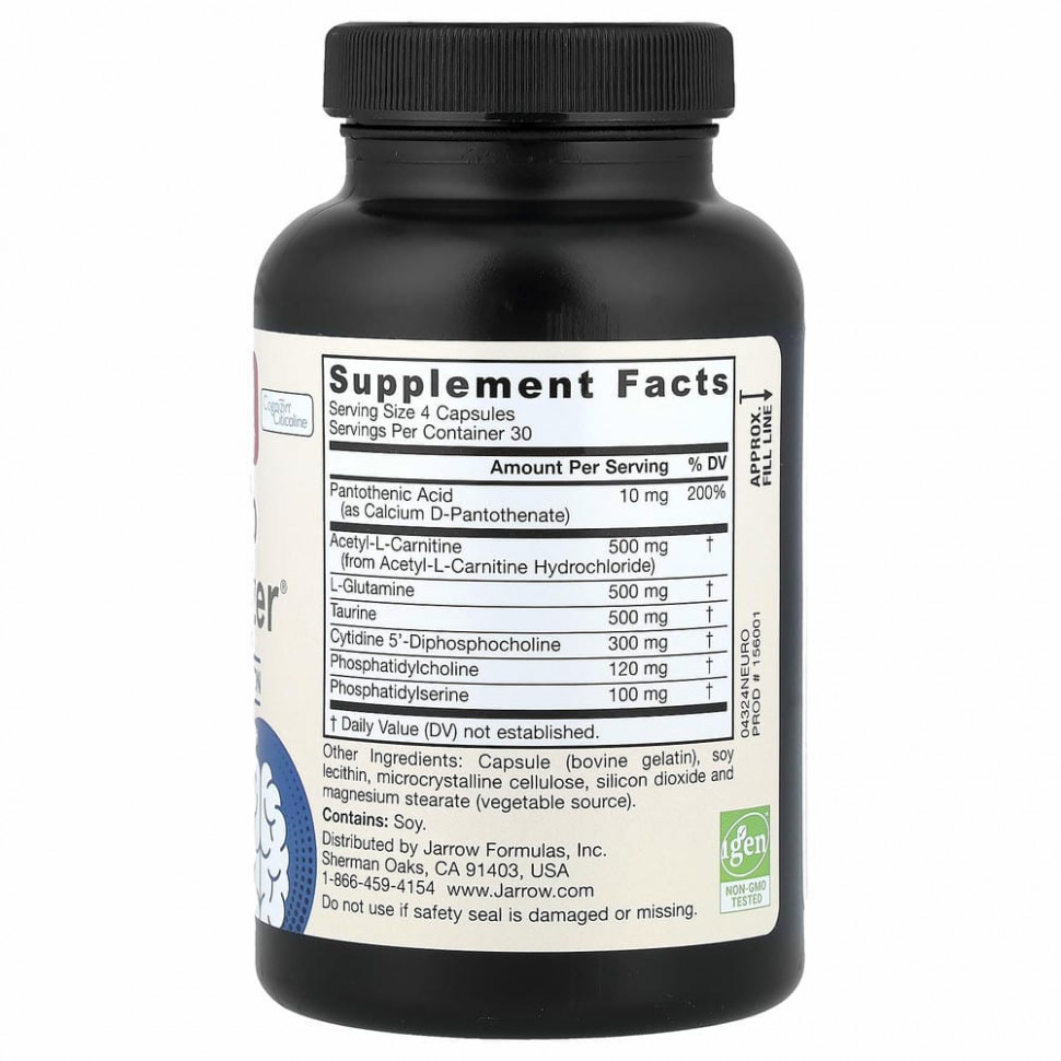Jarrow Formulas, Neuro Optimizer, добавка для нормализации работы мозга, 120 капсул