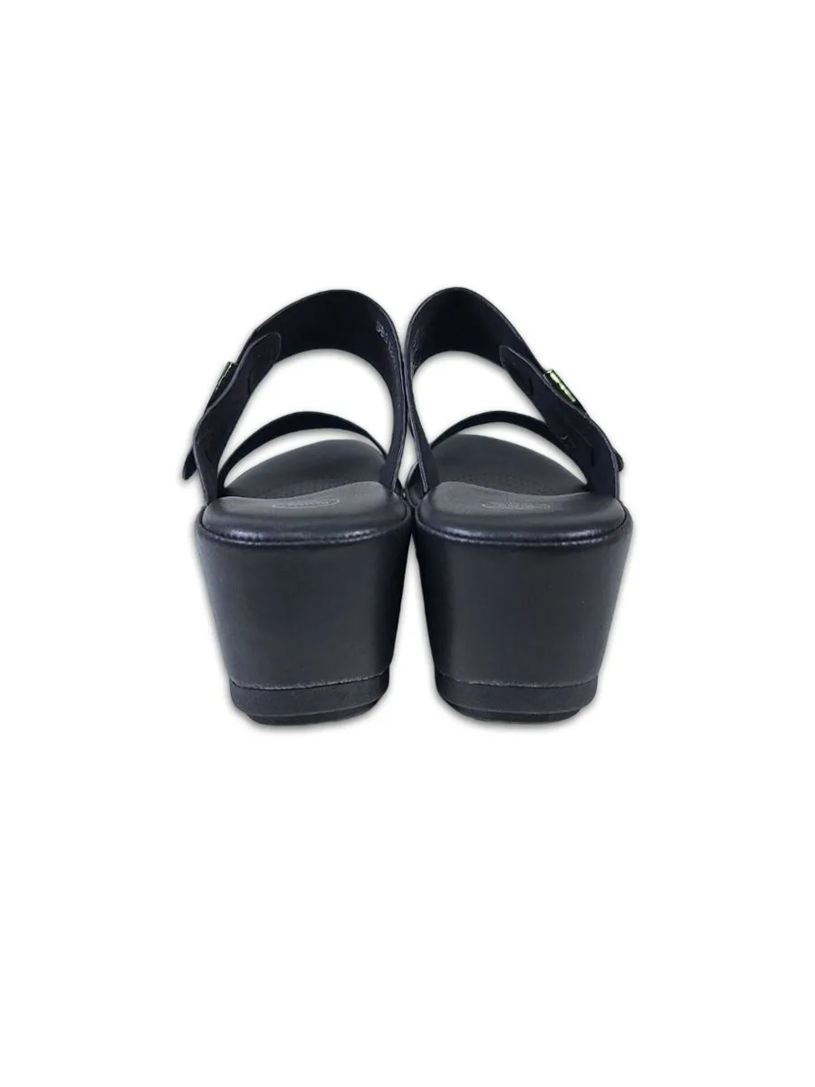 THAMES Women Heel Slippers Black