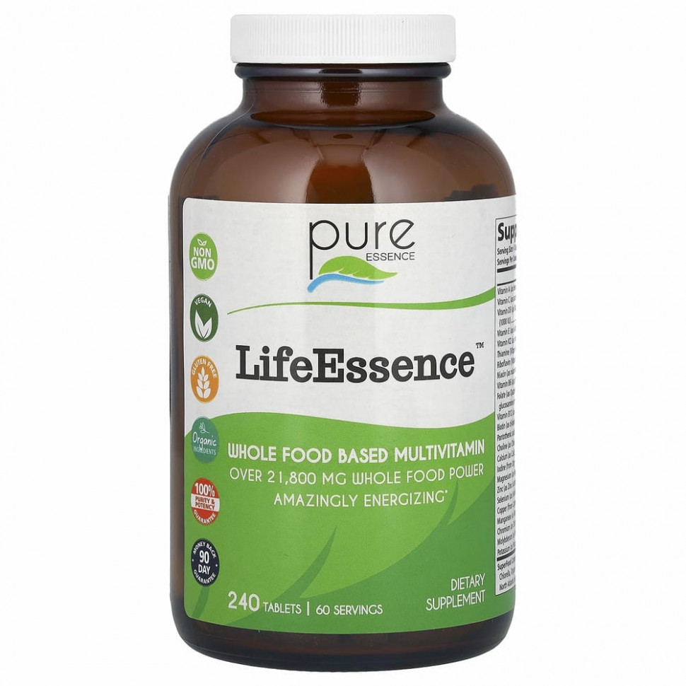 Pure Essence, LifeEssence, цельнопищевые мультивитамины, 240 таблеток