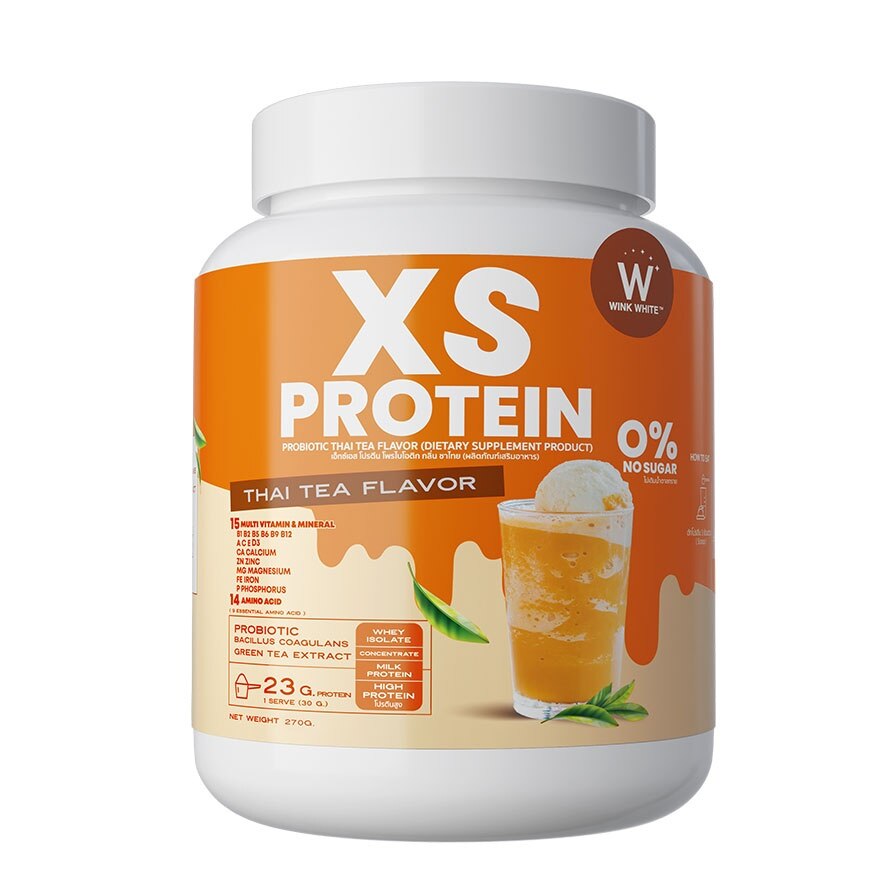 Wink White XS Protein Probiotic Thai Tea Flavor 270 g.