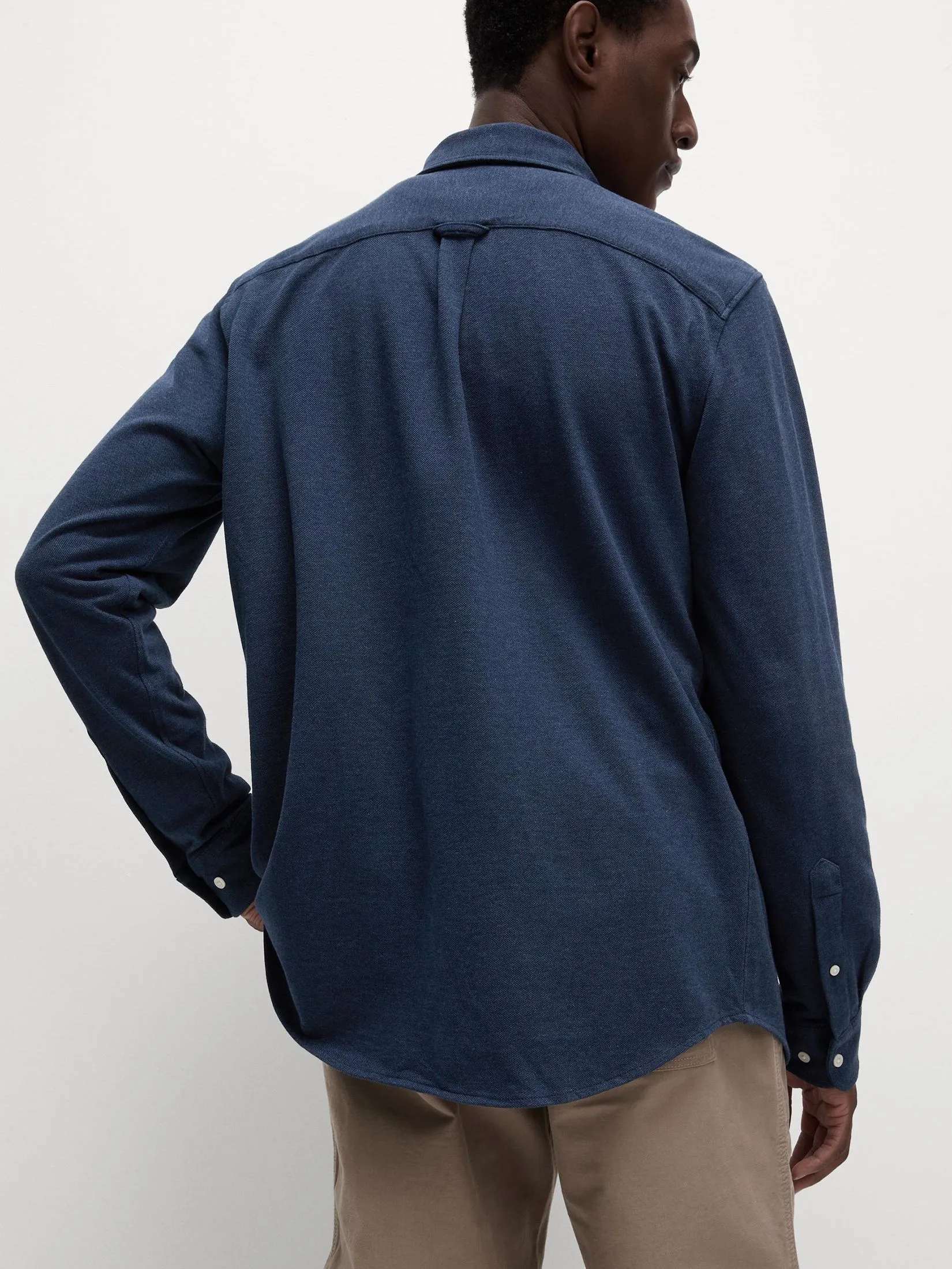 MARKS & SPENCER Men Shirt Pure Cotton Oxford Medium Navy