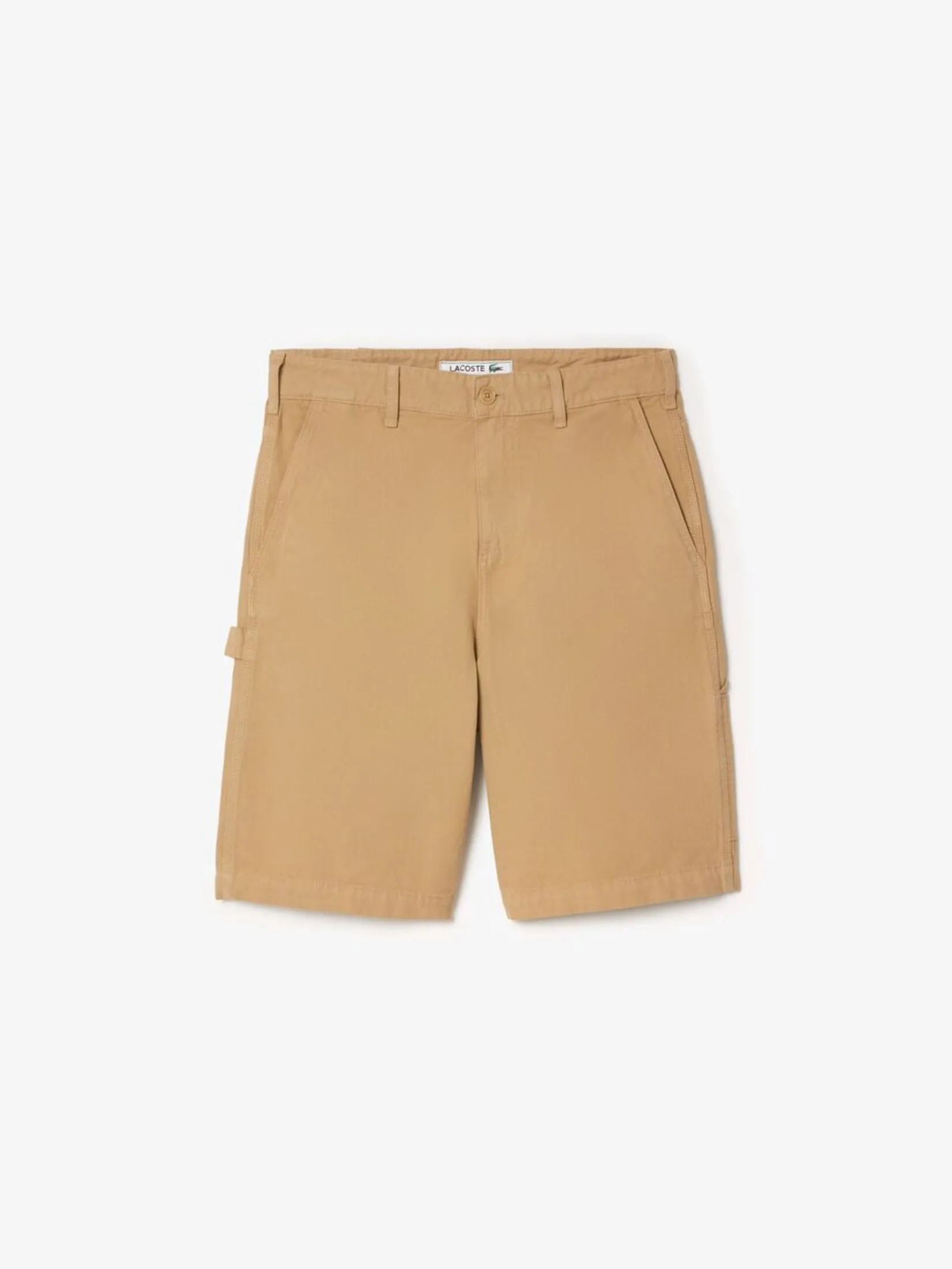 LACOSTE Relaxed Fit Cotton Canvas Shorts Beige Size - 40 EU