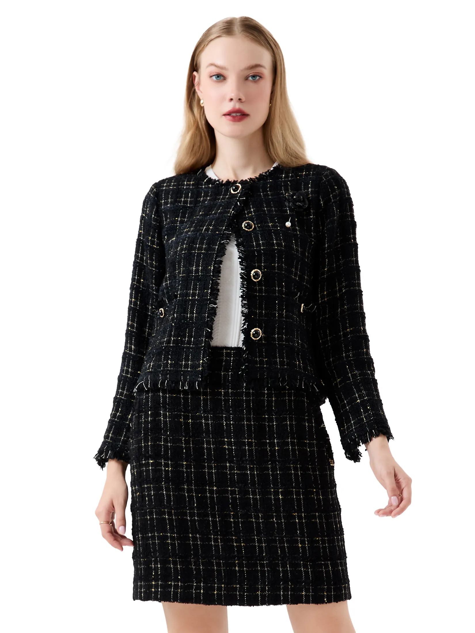 ESPADA Tweed Jacket Woman Black
