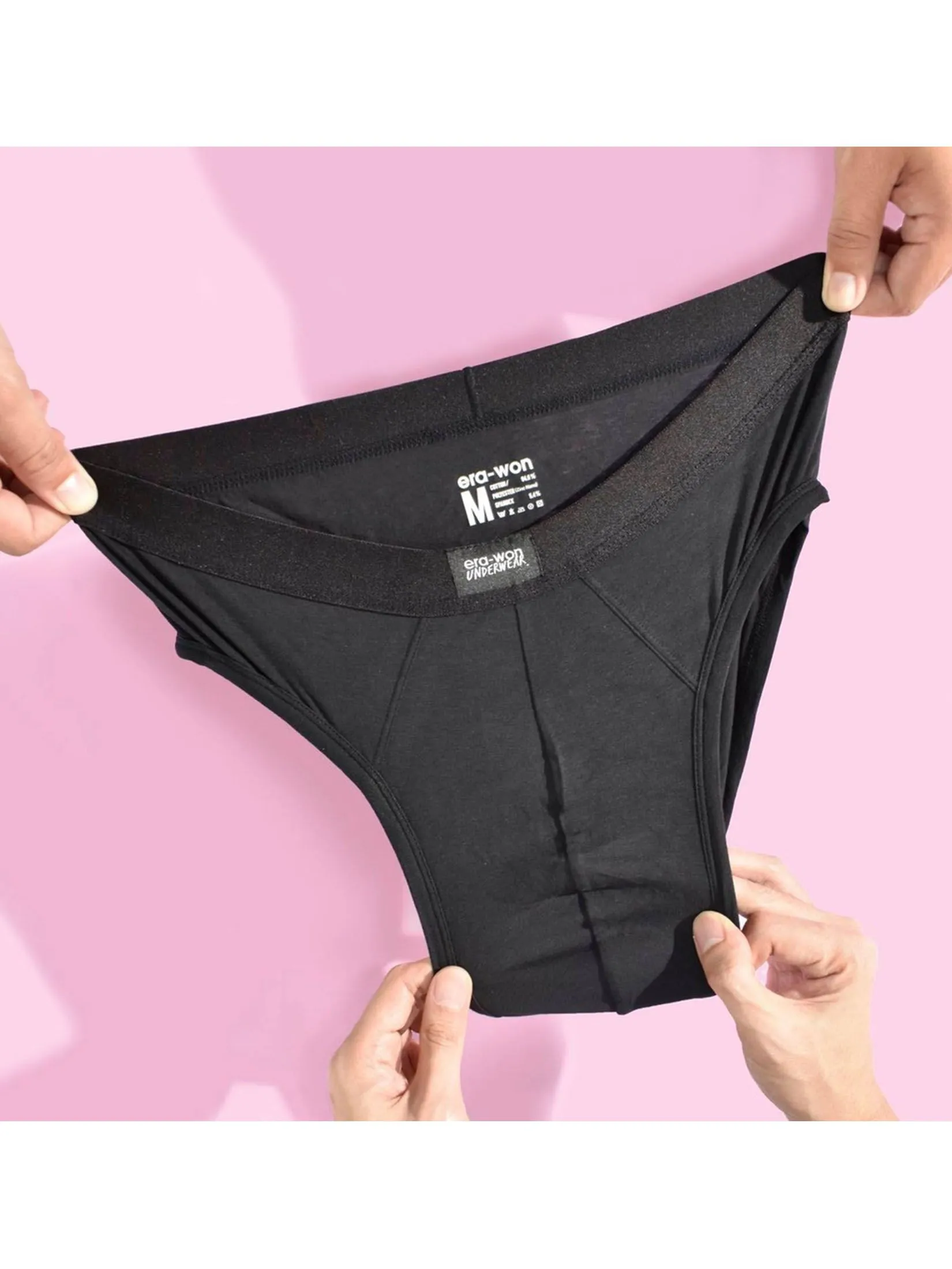 ERA-WON Men's Under wear Zinc Plus Anti-bacteria bikini Black 2 Pc.