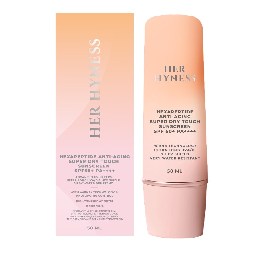 Her Hyness Hexapeptide Sunscreen SPF50+ PA++++ 50 ml.
