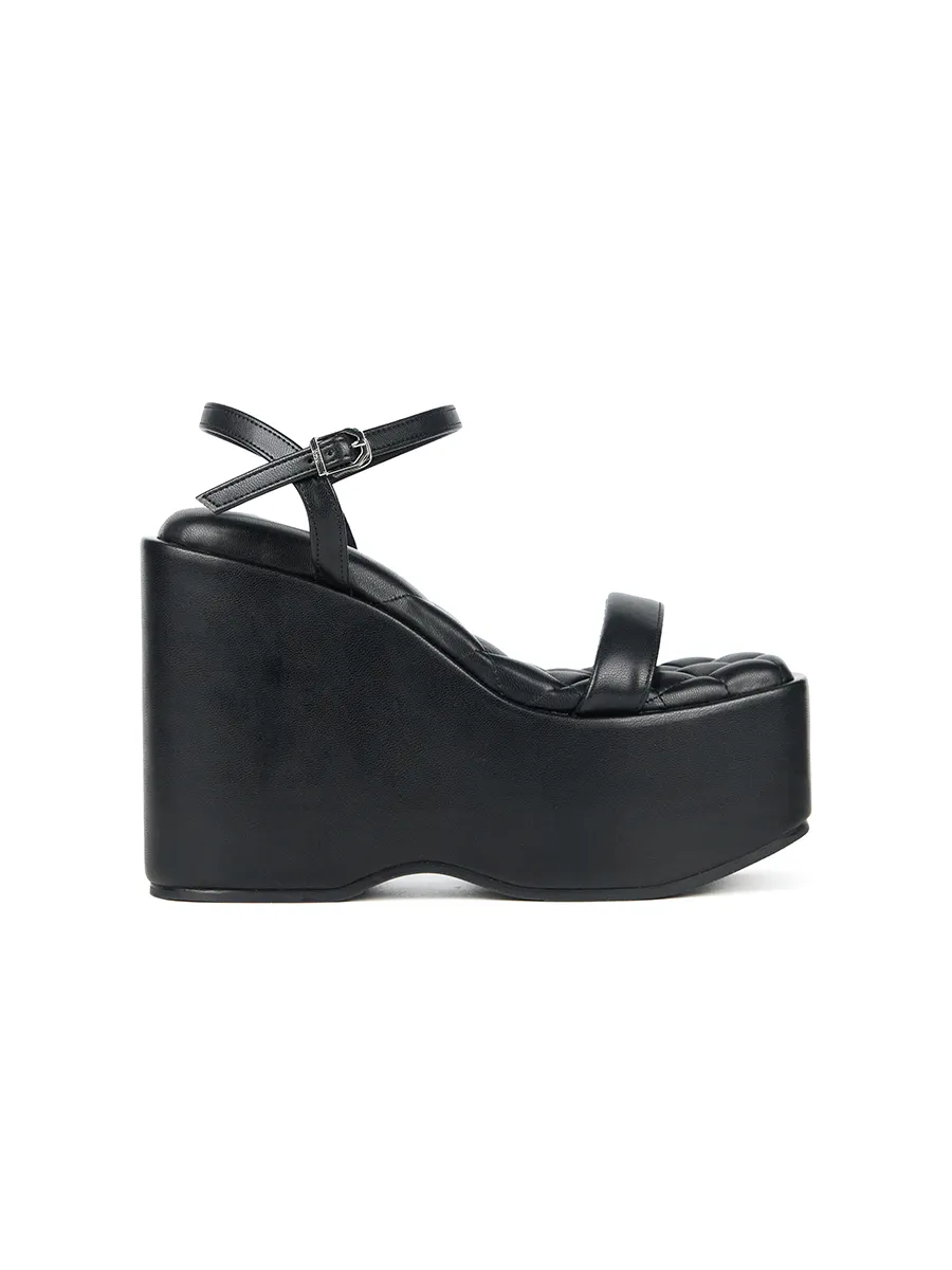 SHU WOMEN  RUNWAY 4.5  MEGA PLATFORM ORIGINAL ANKLE STRAP - BLACK