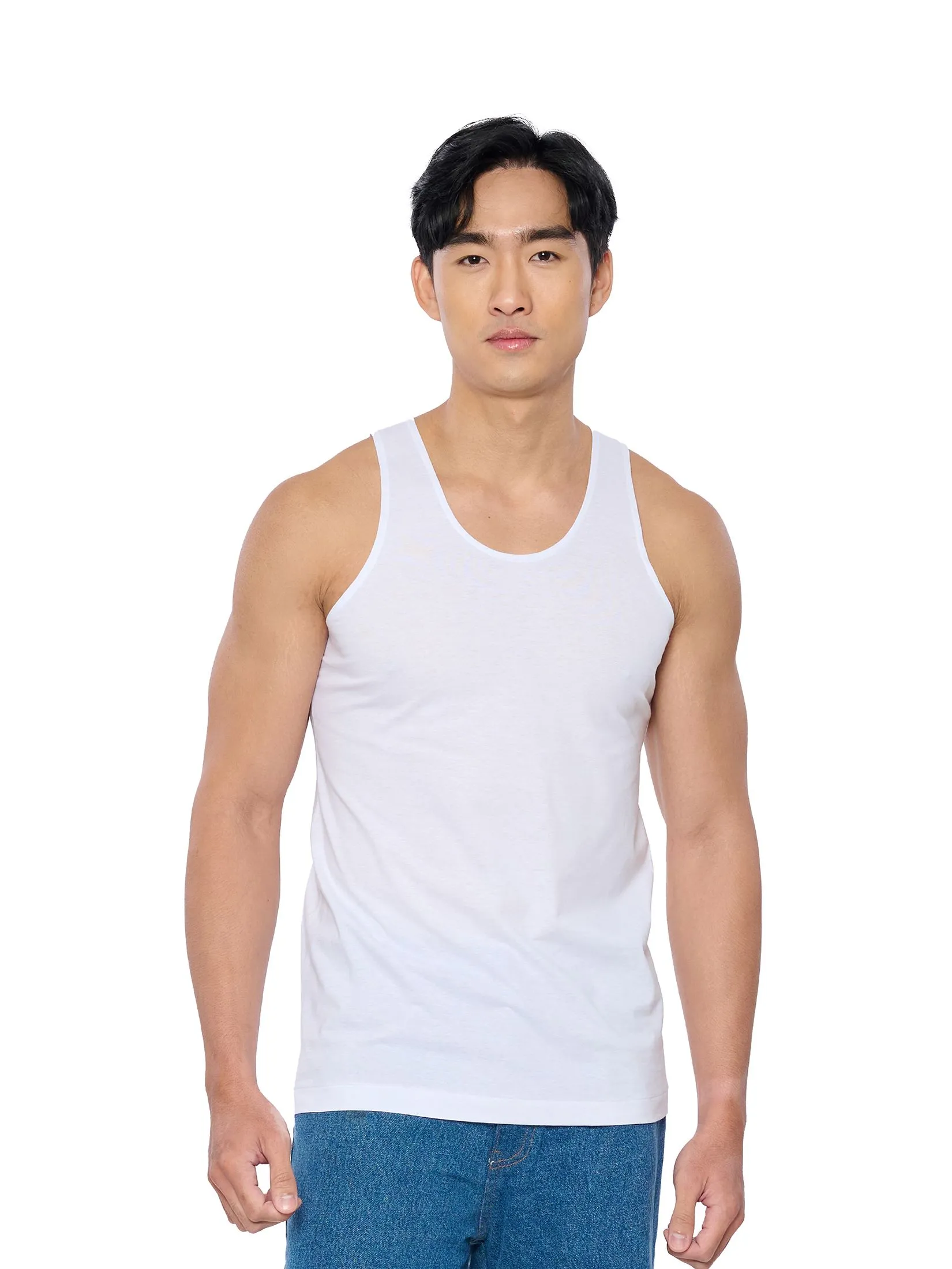 DOUBLE GOOSE White classic singlets.