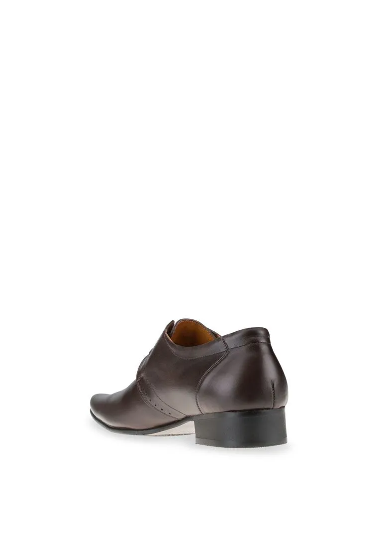 LUIGI BATANI Brown Point Toe Classic Cut Formal Lace Ups