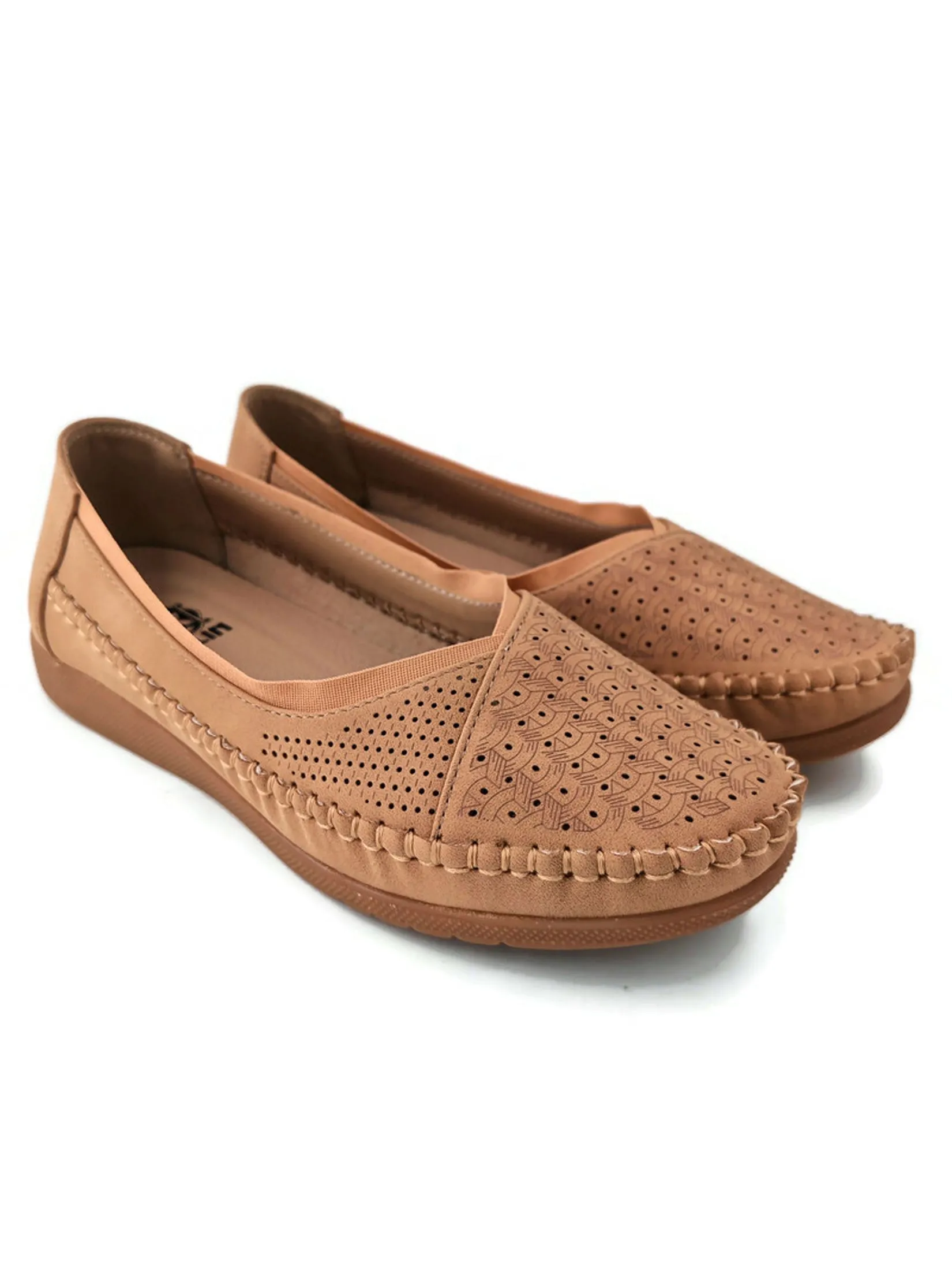 KLIN Woman Moccasin Slip-On Style Tan
