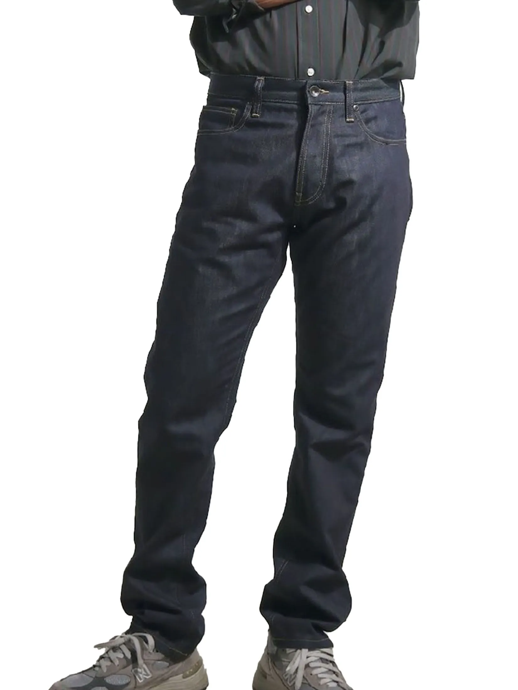 ERA-WON Men's Denim Jeans straight legs Raw