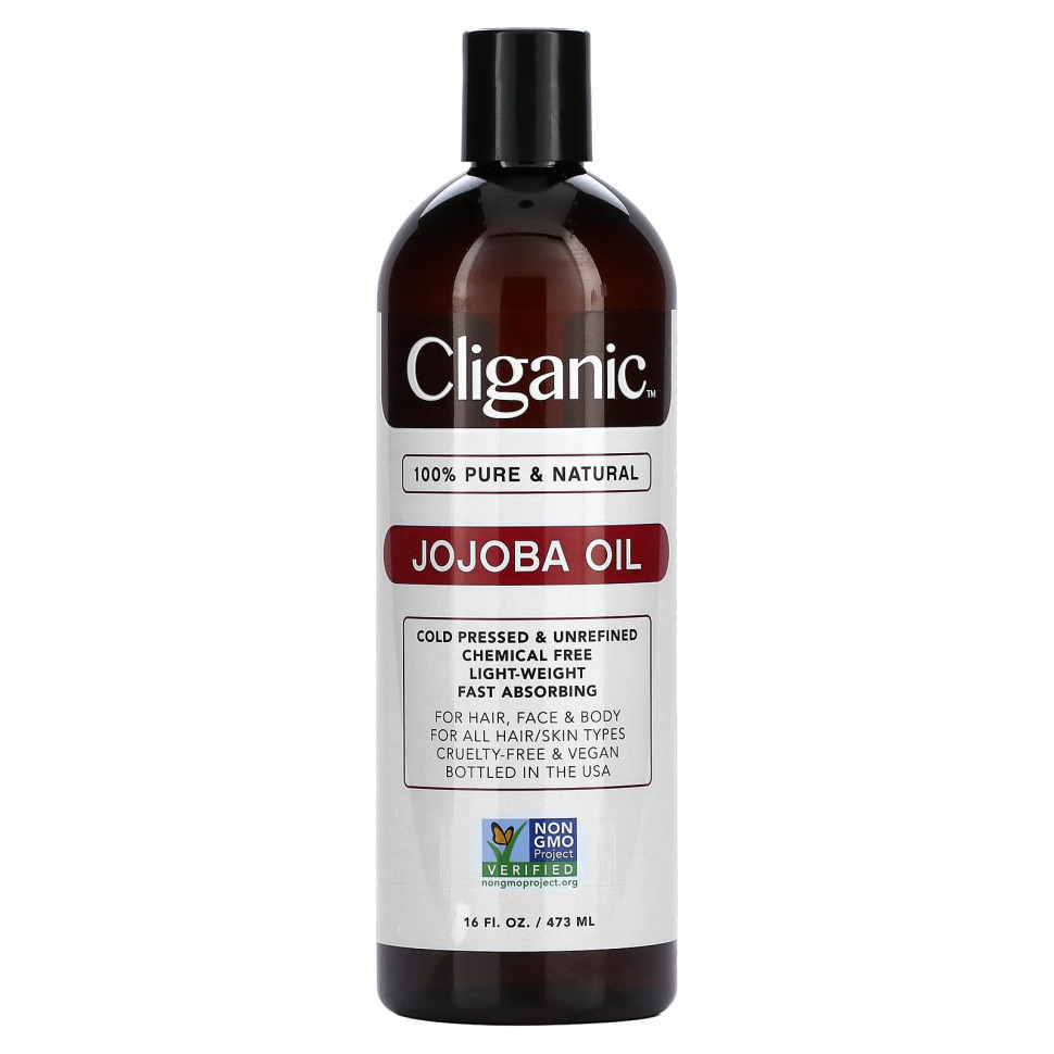 Cliganic, на 100% чистое и натуральное масло жожоба, 473 мл (16 жидк. унций)