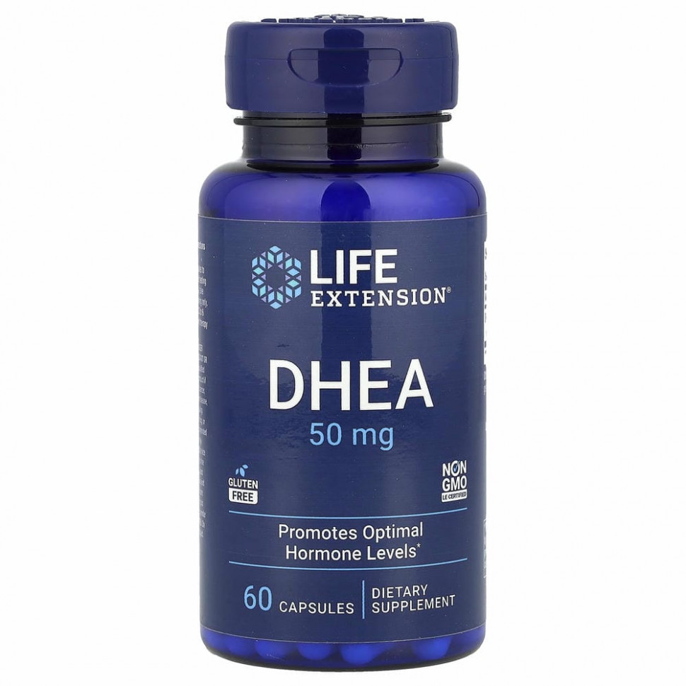 Life Extension, DHEA, 50 мг, 60 капсул