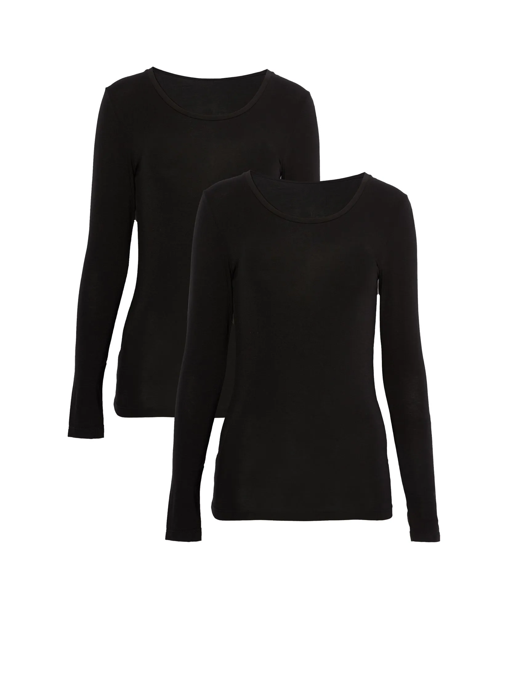 MARKS & SPENCER Women Tops Heatgen Thermal Light Long Sleeve 2pk Black