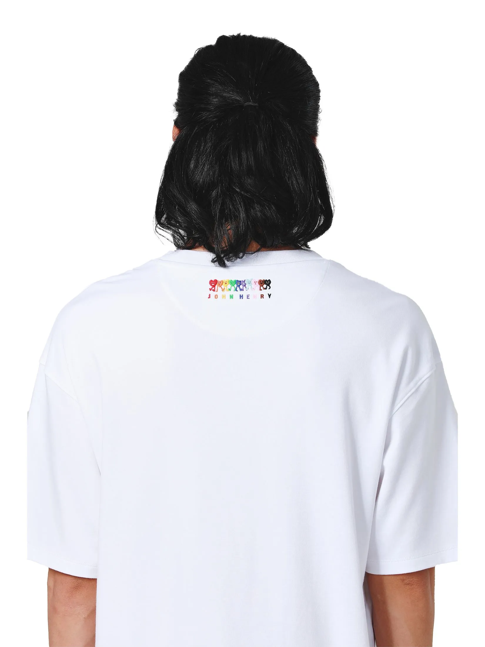 JOHN HENRY Men's T-Shirts (Oversize Fit) PRIDE MONTH White