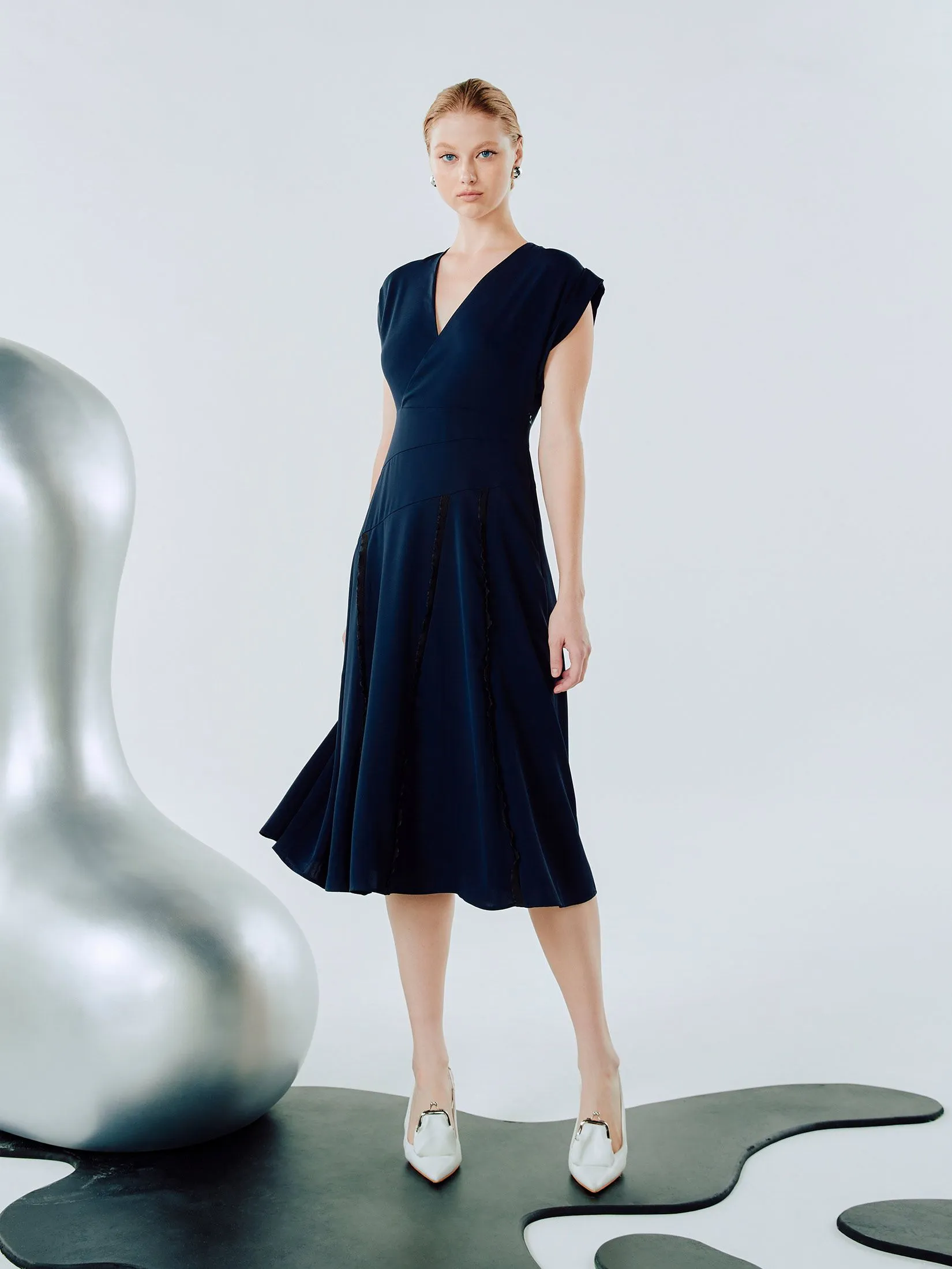 SHAKA Woman Dress Sunray Midi Navy