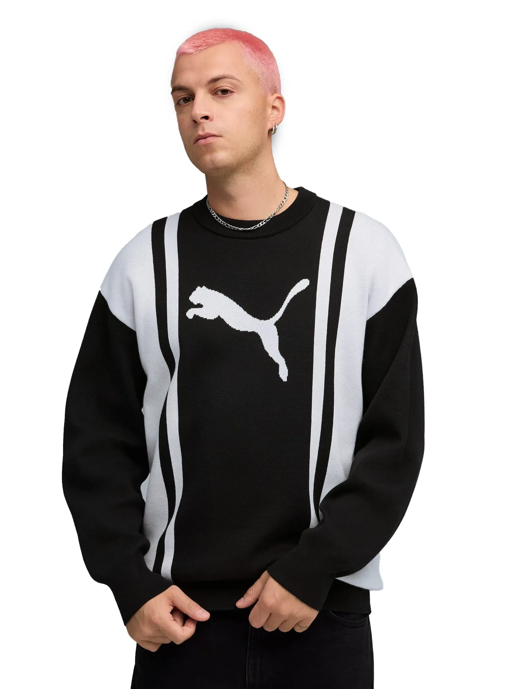 PUMA Unisex Sweater Future.Puma.Archive Relaxed Knitted PUMA Black-PUMA White