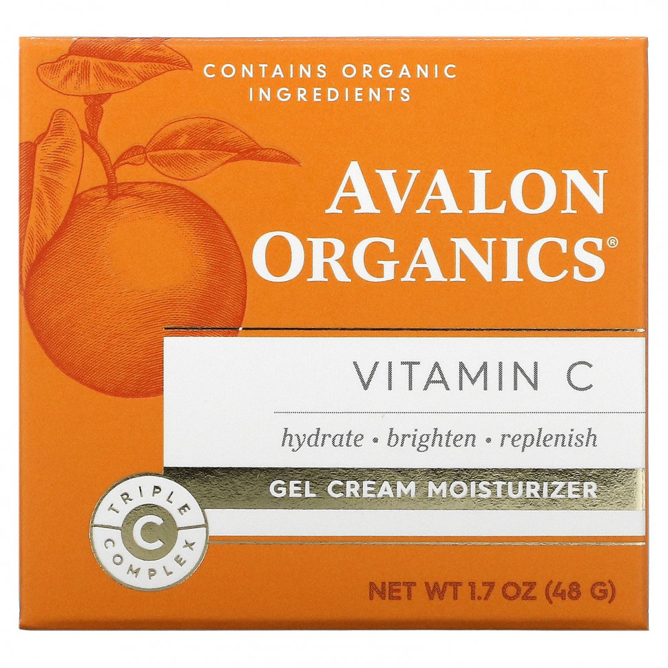 Avalon Organics, Витамин C, увлажняющий гель-крем, 48 г (1,7 унции)