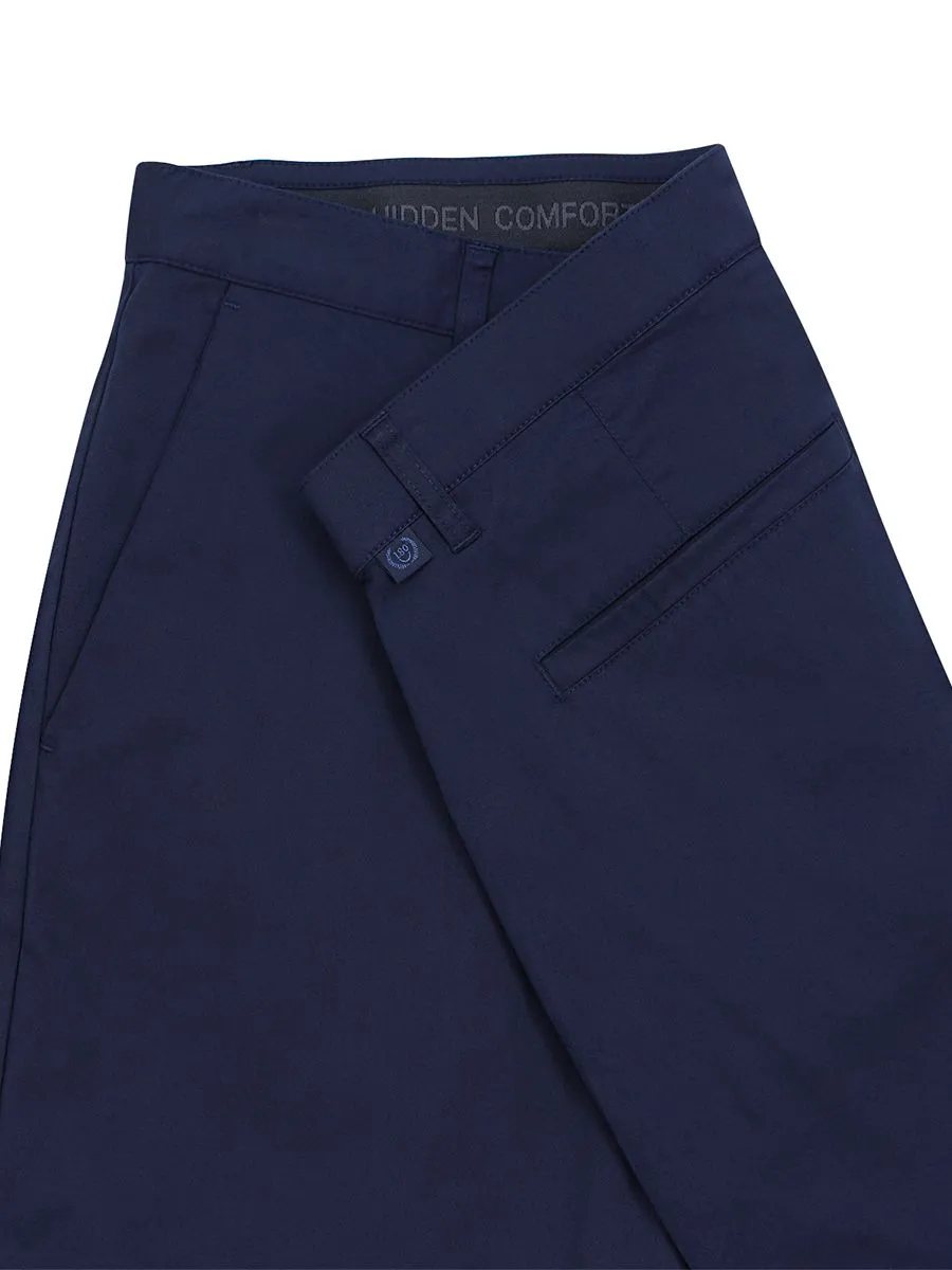 GIORDANO Men's Hidden Comfort Bermuda Shorts (180° Waistband) Signature Navy