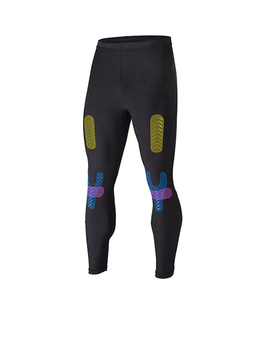 WAVE WEAR L20 Men's Compression Tights with Knee & Calf Taping WVRL3E01BK5N48S Black